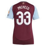 Aston Villa Jerseys - Official aston villa adidas home shirt 2024-25 – womens with pacheco 33 cup printing Collection for AVFC Fans