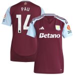 Aston Villa Jerseys - Official aston villa adidas home shirt 2024-25 – womens with pau 14 printing Collection for AVFC Fans