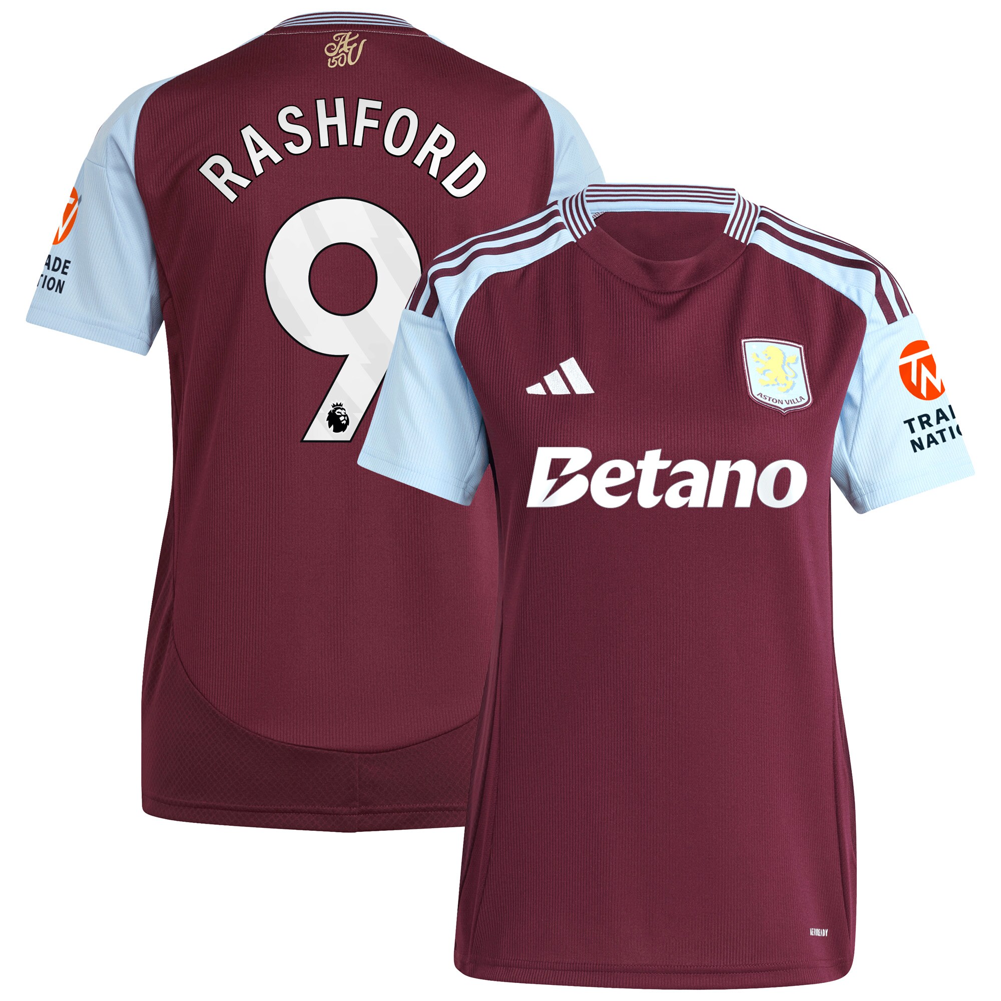 Aston Villa Jerseys - Official aston villa adidas home shirt 2024-25 – womens with rashford 9 printing Collection for AVFC Fans