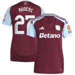 Aston Villa Jerseys - Official aston villa adidas home shirt 2024-25 – womens with rogers 27 cup printing Collection for AVFC Fans