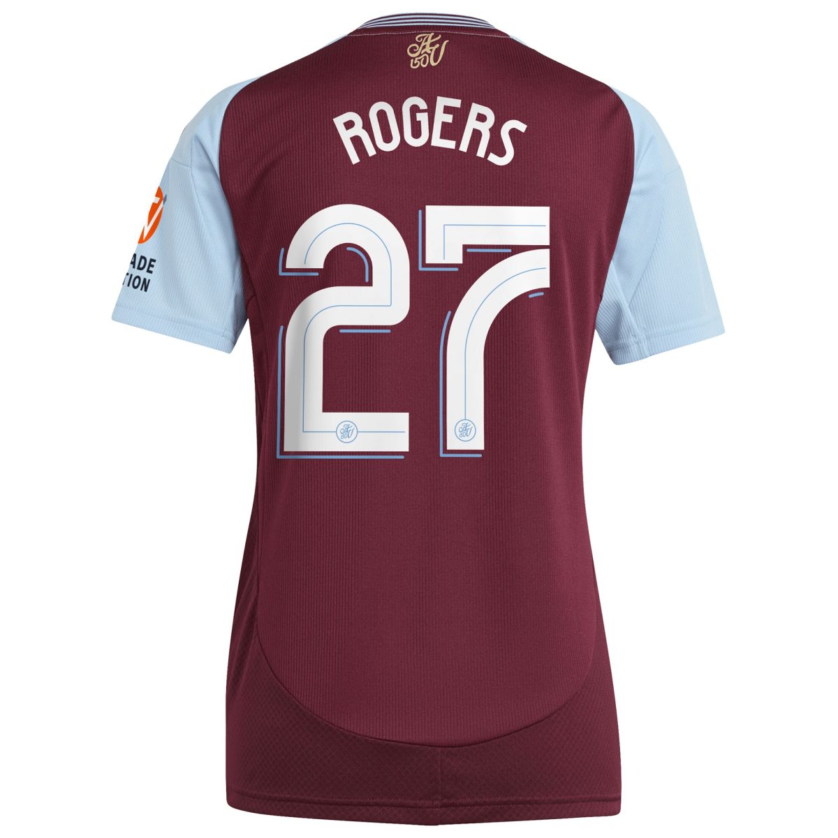Aston Villa Jerseys - Official aston villa adidas home shirt 2024-25 – womens with rogers 27 cup printing Collection for AVFC Fans