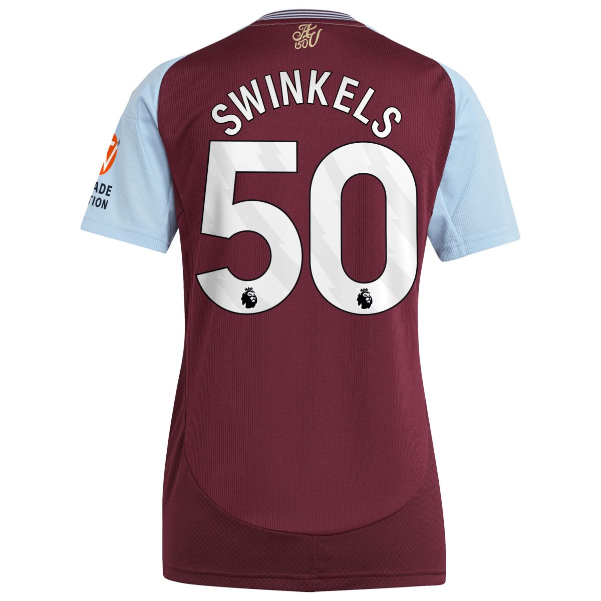 Aston Villa Jerseys - Official aston villa adidas home shirt 2024-25 – womens with swinkels 50 printing Collection for AVFC Fans