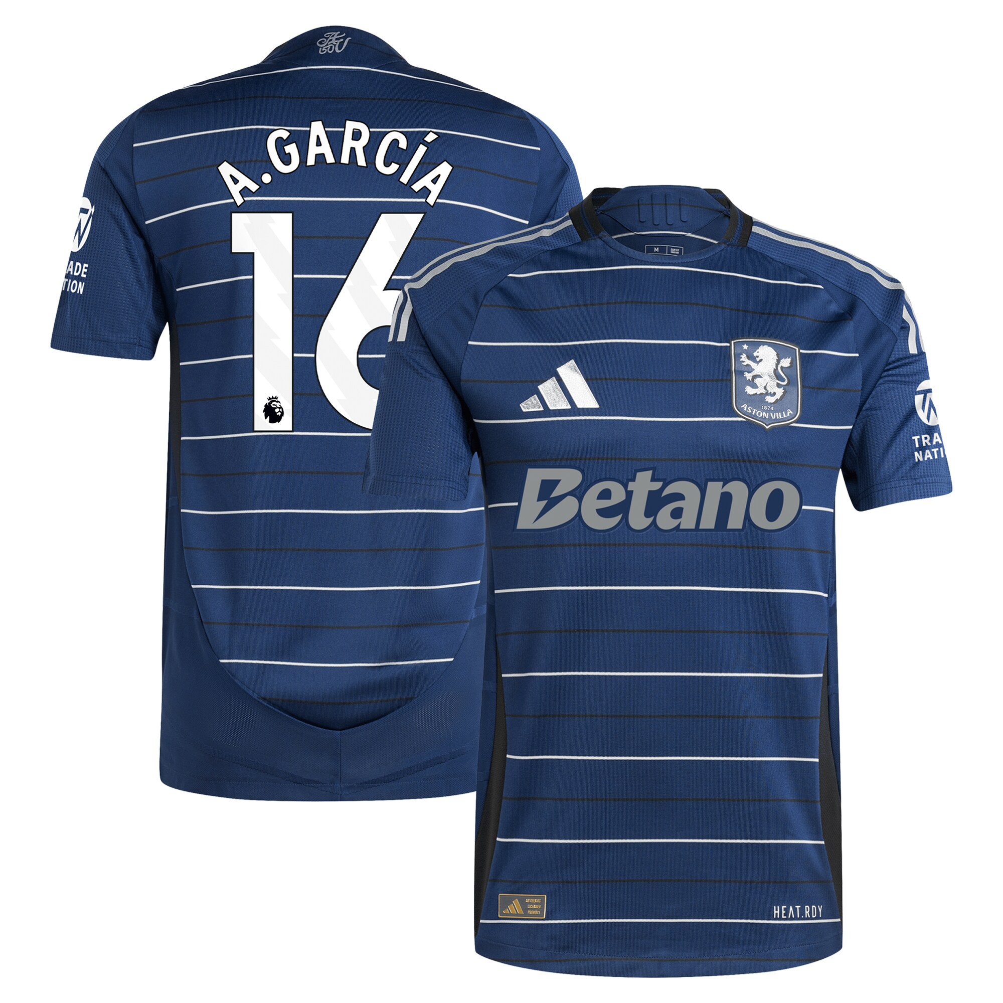 Aston Villa Jerseys - Official aston villa adidas third authentic shirt 2024-25 with a.garcía 16 printing Collection for AVFC Fans