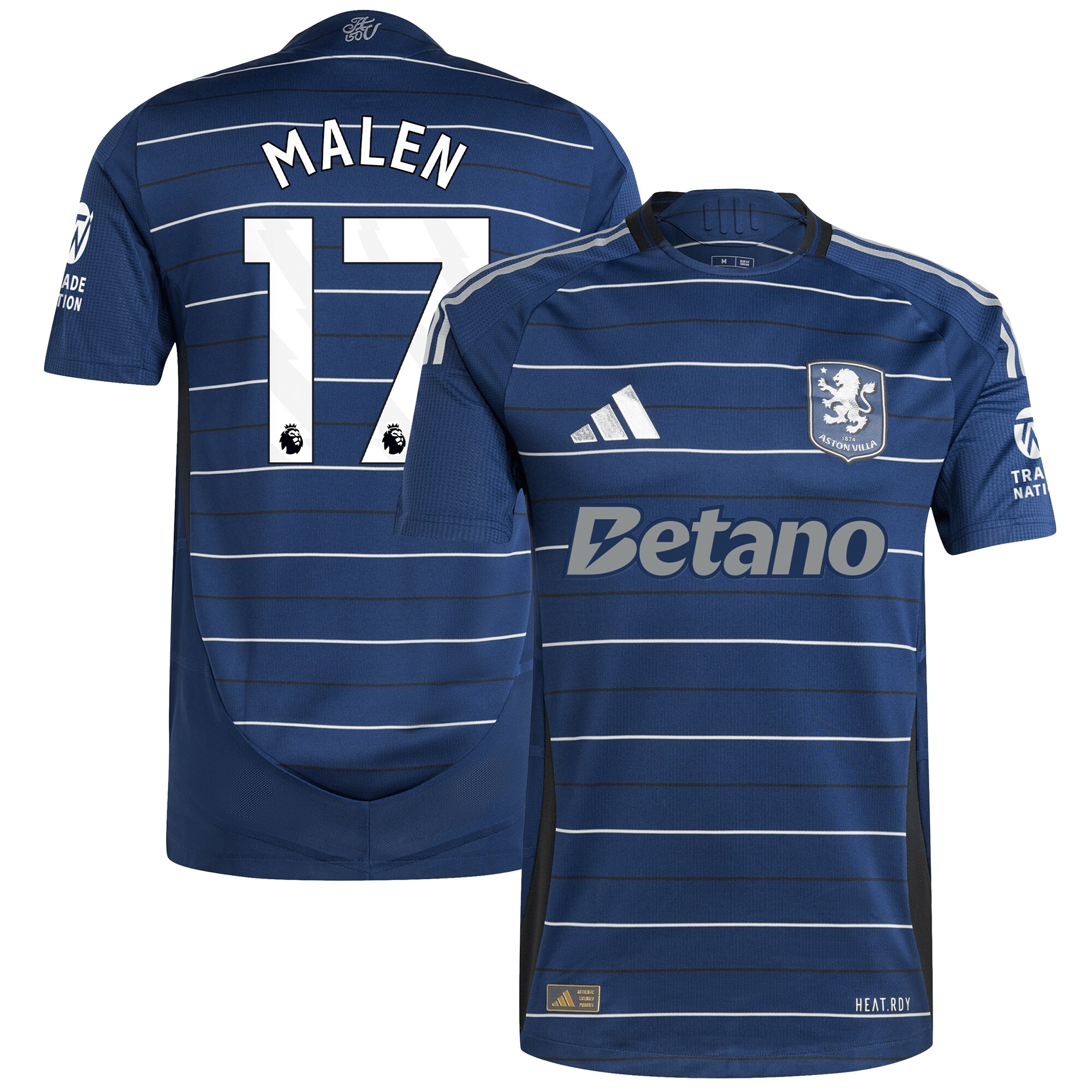 Aston Villa Jerseys - Official aston villa adidas third authentic shirt 2024-25 with malen 17 printing Collection for AVFC Fans