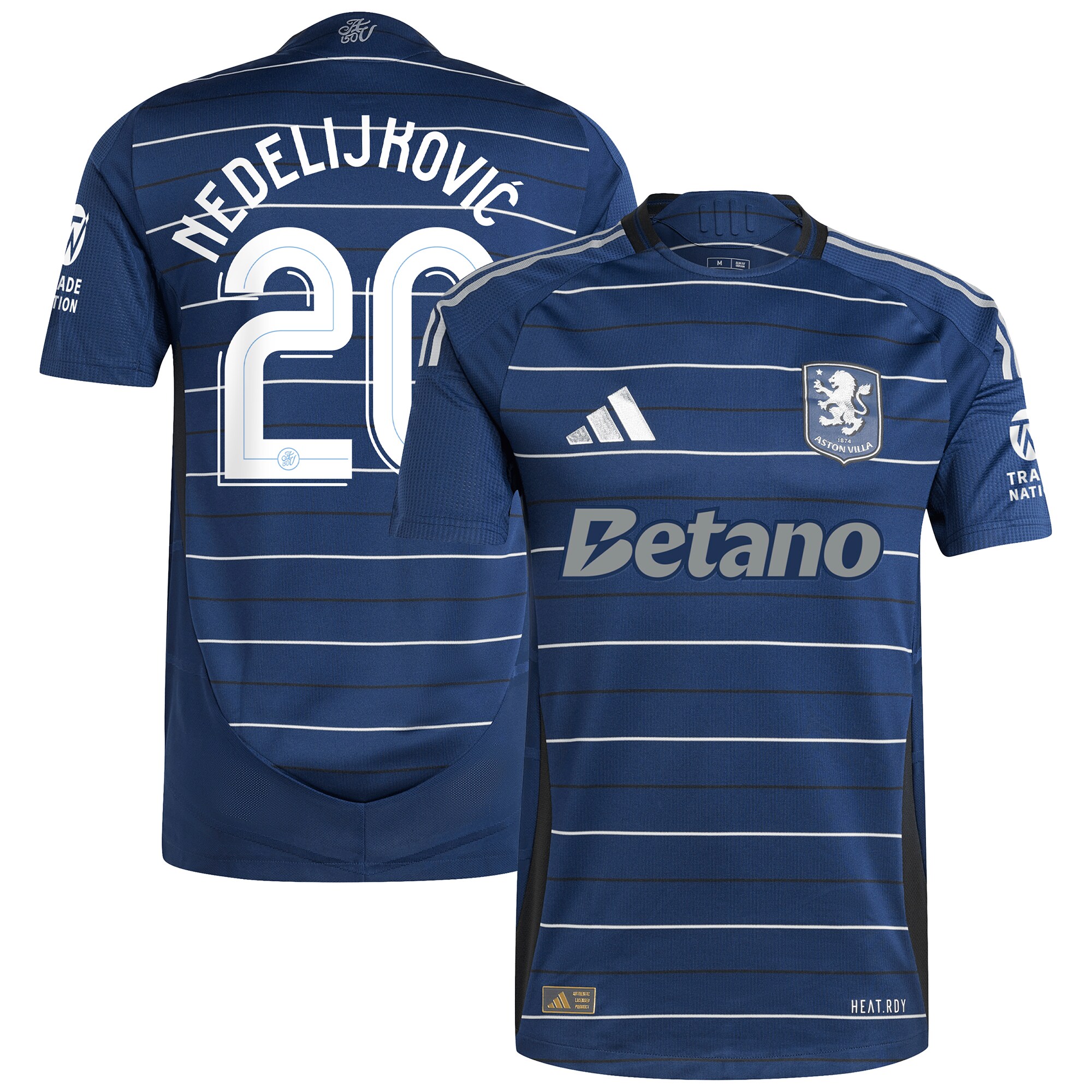 Aston Villa Jerseys - Official aston villa adidas third authentic shirt 2024-25 with nedeljković 20 cup printing Collection for AVFC Fans