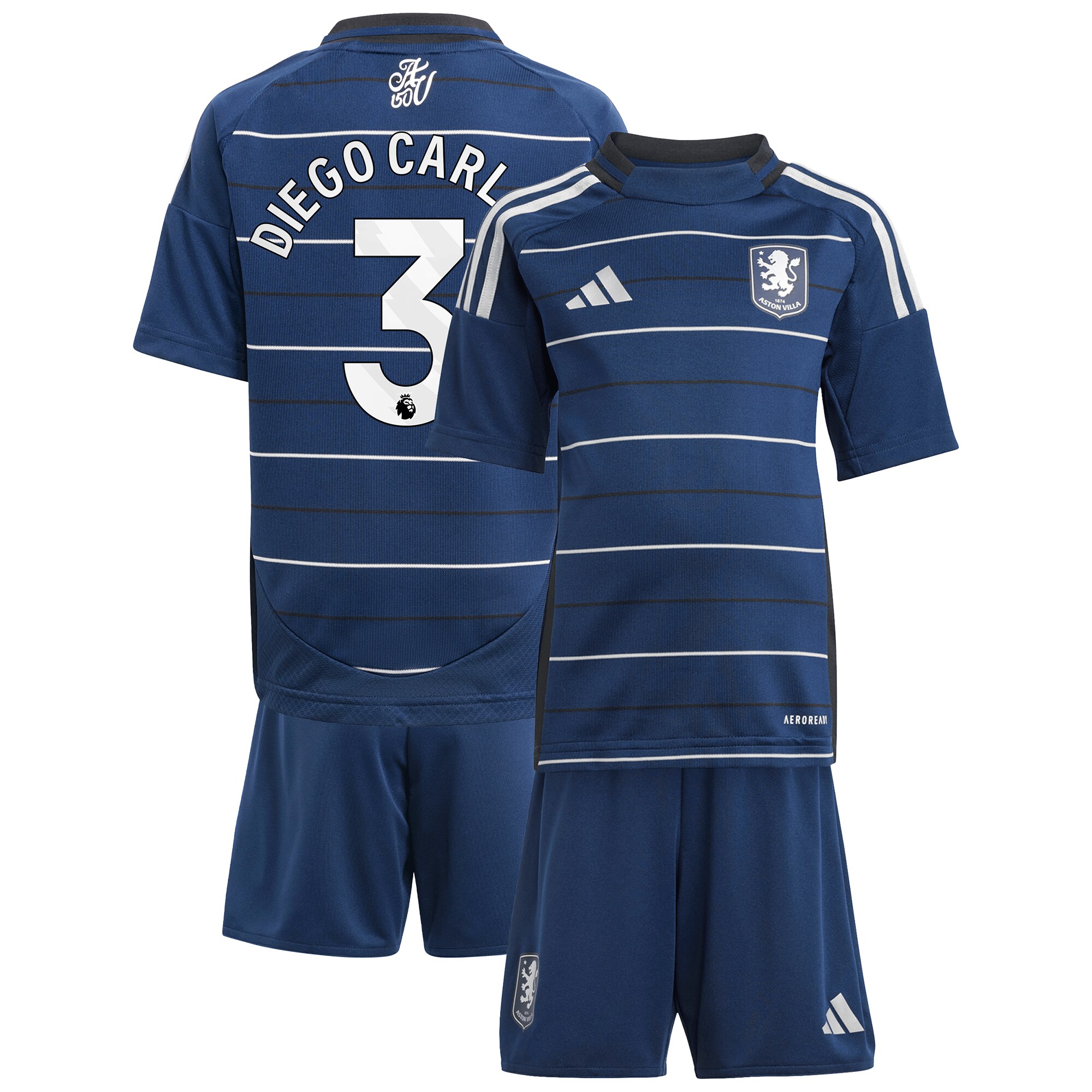 Aston Villa Jerseys - Official aston villa adidas third minikit 2024-25 with diego carlos 3 printing Collection for AVFC Fans