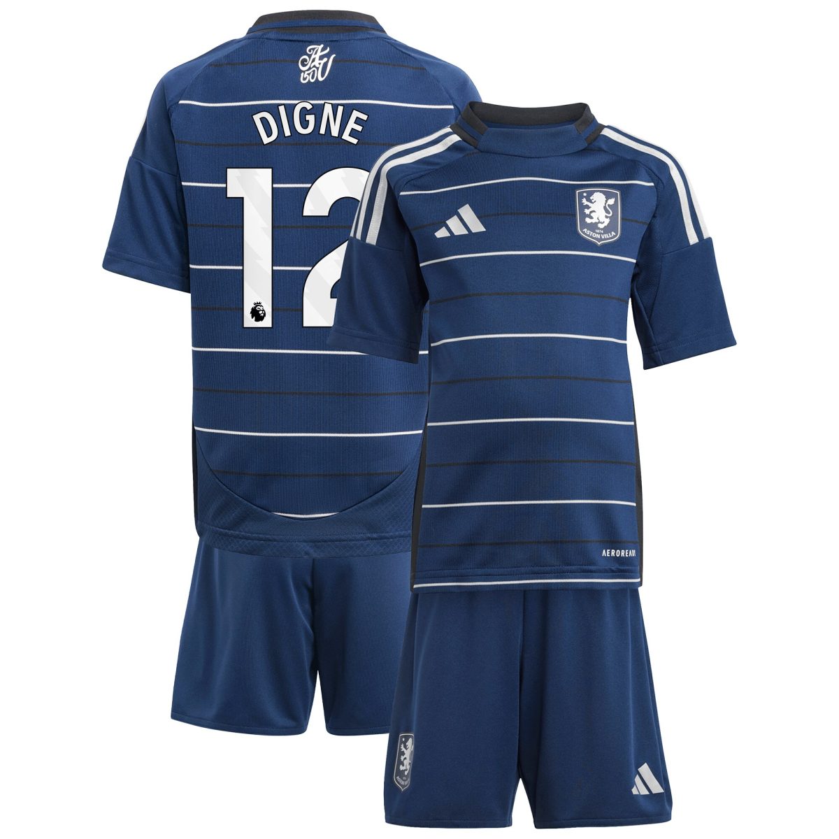 Aston Villa Jerseys - Official aston villa adidas third minikit 2024-25 with digne 12 printing Collection for AVFC Fans