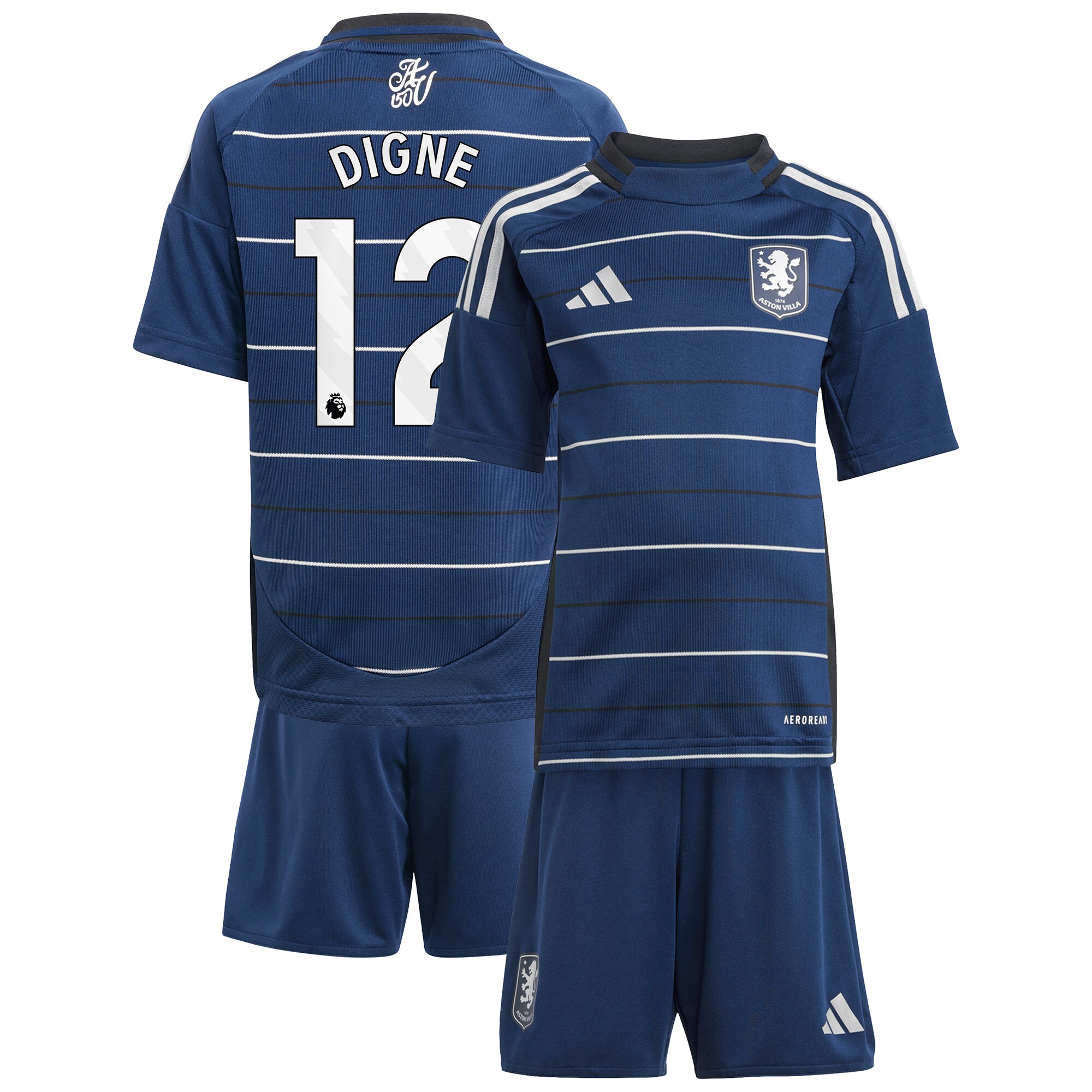 Aston Villa Jerseys - Official aston villa adidas third minikit 2024-25 with digne 12 printing Collection for AVFC Fans