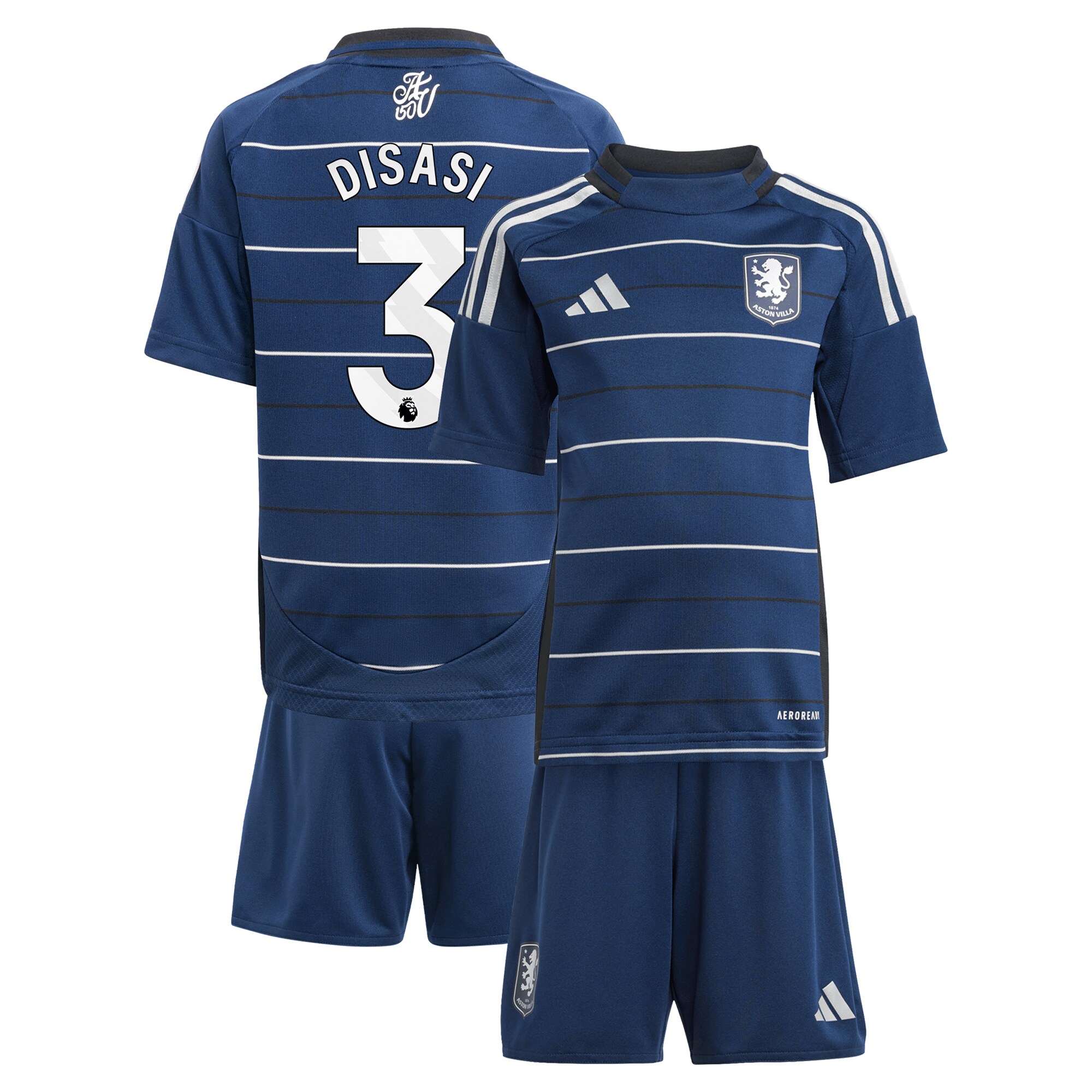 Aston Villa Jerseys - Official aston villa adidas third minikit 2024-25 with disasi 3 printing Collection for AVFC Fans