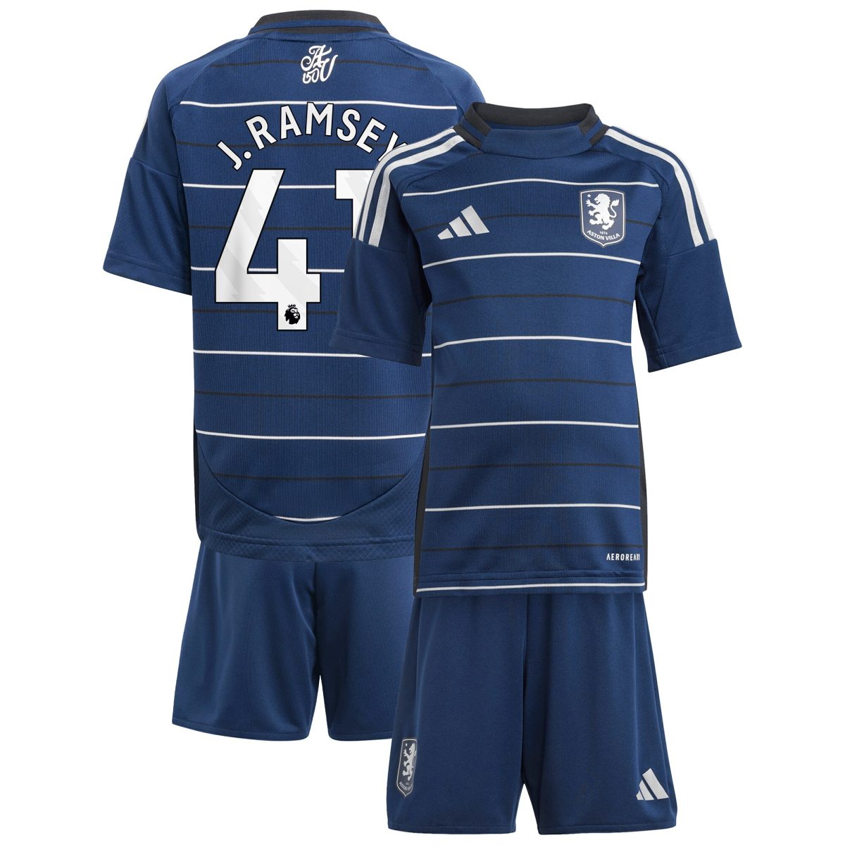 Aston Villa Jerseys - Official aston villa adidas third minikit 2024-25 with j. ramsey 41 printing Collection for AVFC Fans
