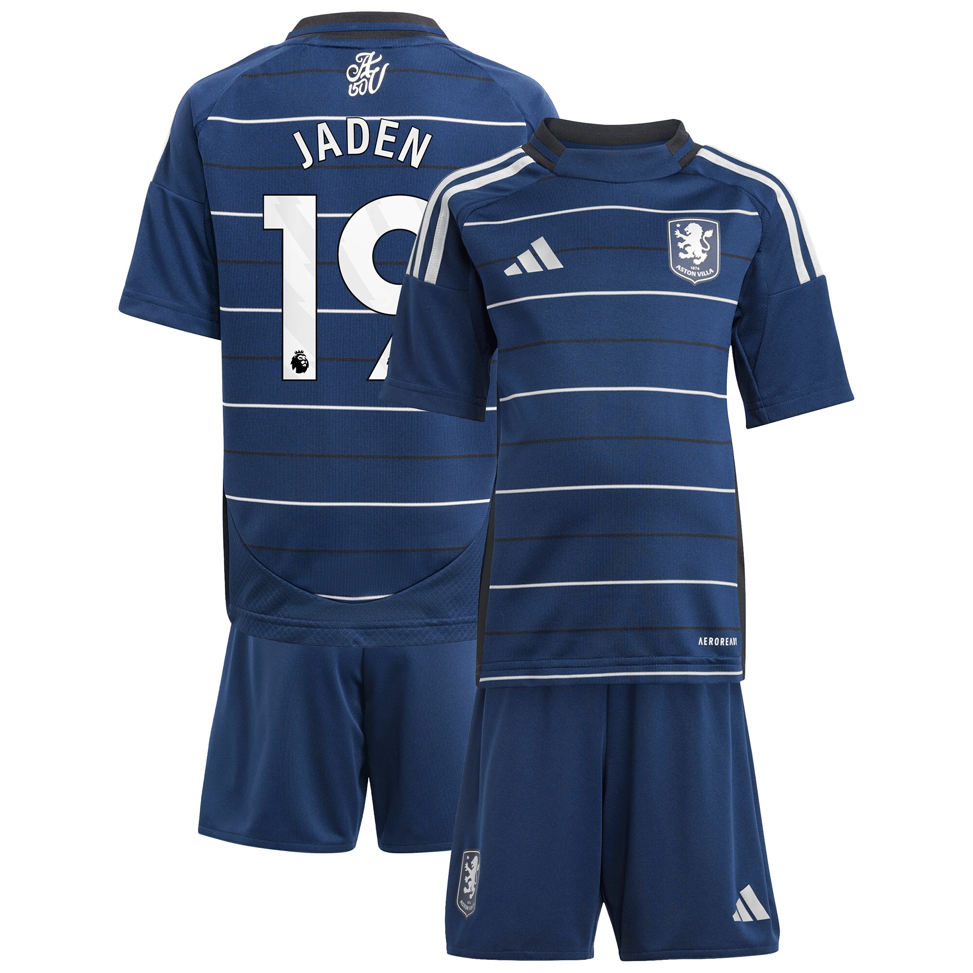 Aston Villa Jerseys - Official aston villa adidas third minikit 2024-25 with jaden 19 printing Collection for AVFC Fans