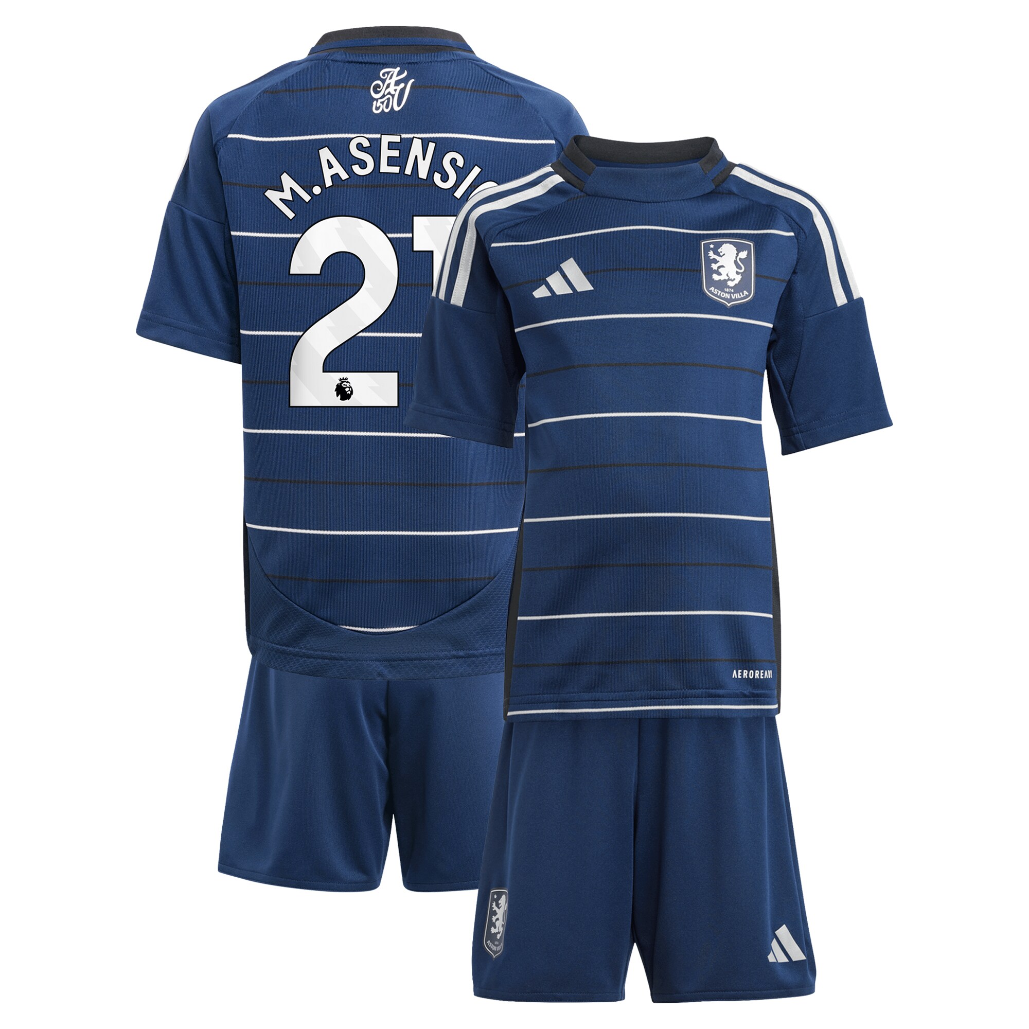 Aston Villa Jerseys - Official aston villa adidas third minikit 2024-25 with m.asensio 21 printing Collection for AVFC Fans
