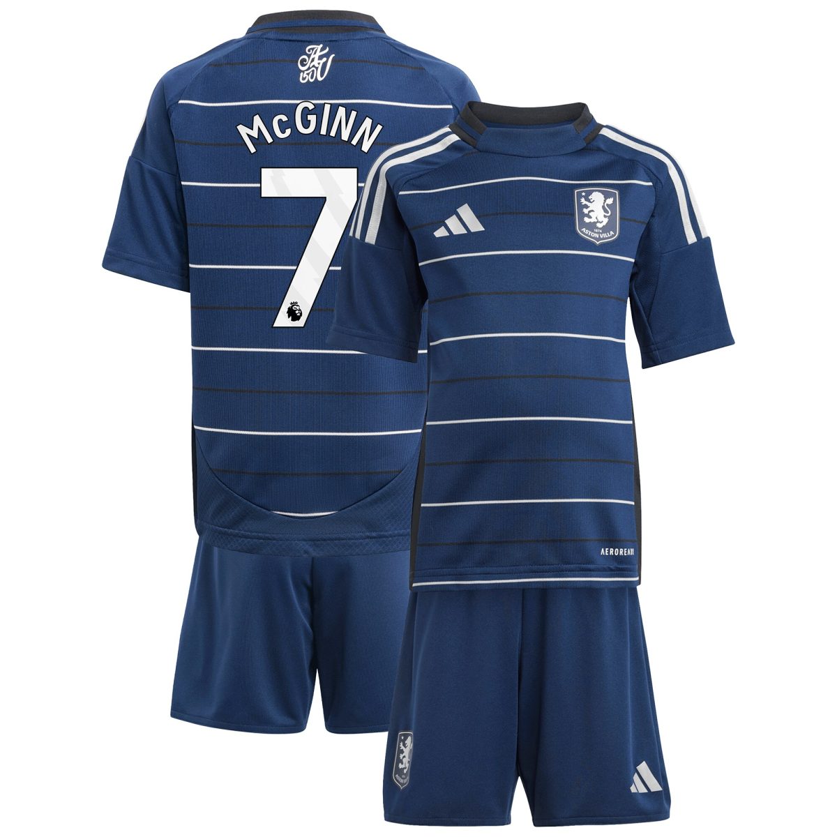 Aston Villa Jerseys - Official aston villa adidas third minikit 2024-25 with mcginn 7 printing Collection for AVFC Fans