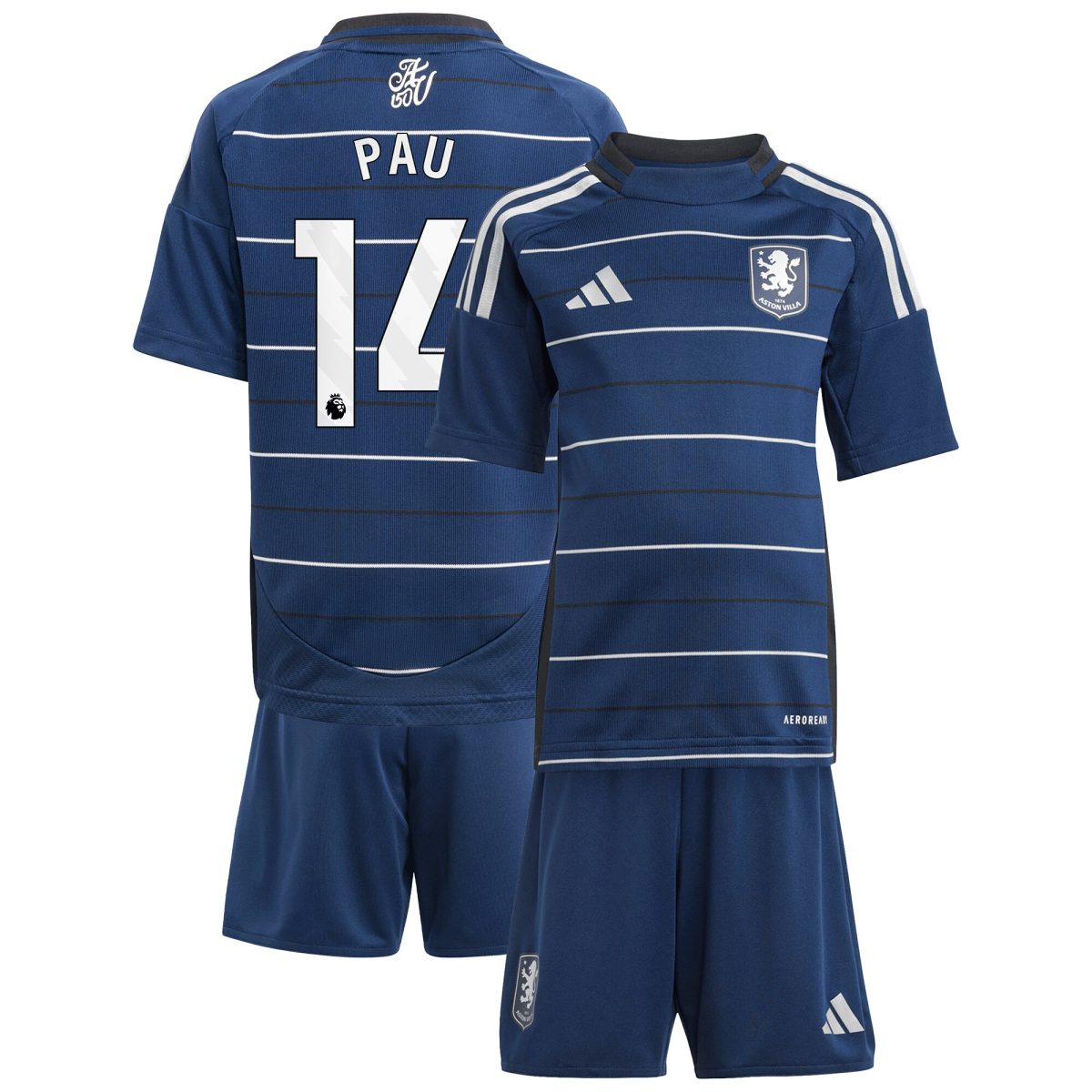 Aston Villa Jerseys - Official aston villa adidas third minikit 2024-25 with pau 14 printing Collection for AVFC Fans