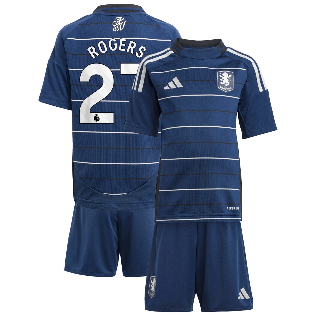 Aston Villa Jerseys - Official aston villa adidas third minikit 2024-25 with rogers 27 printing Collection for AVFC Fans