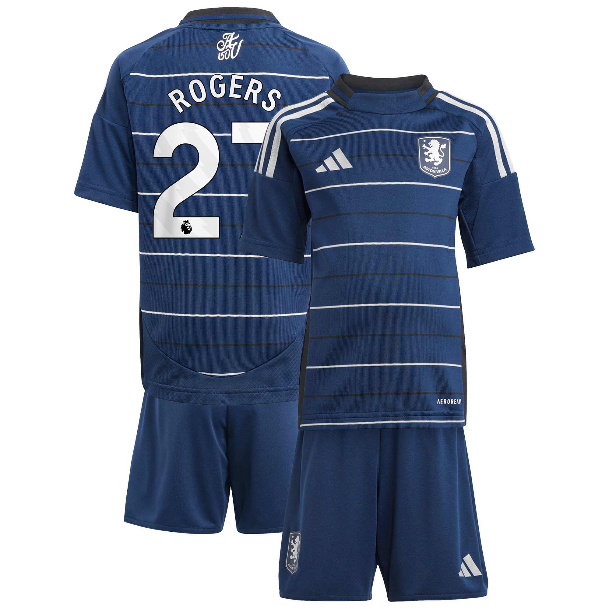 Aston Villa Jerseys - Official aston villa adidas third minikit 2024-25 with rogers 27 printing Collection for AVFC Fans
