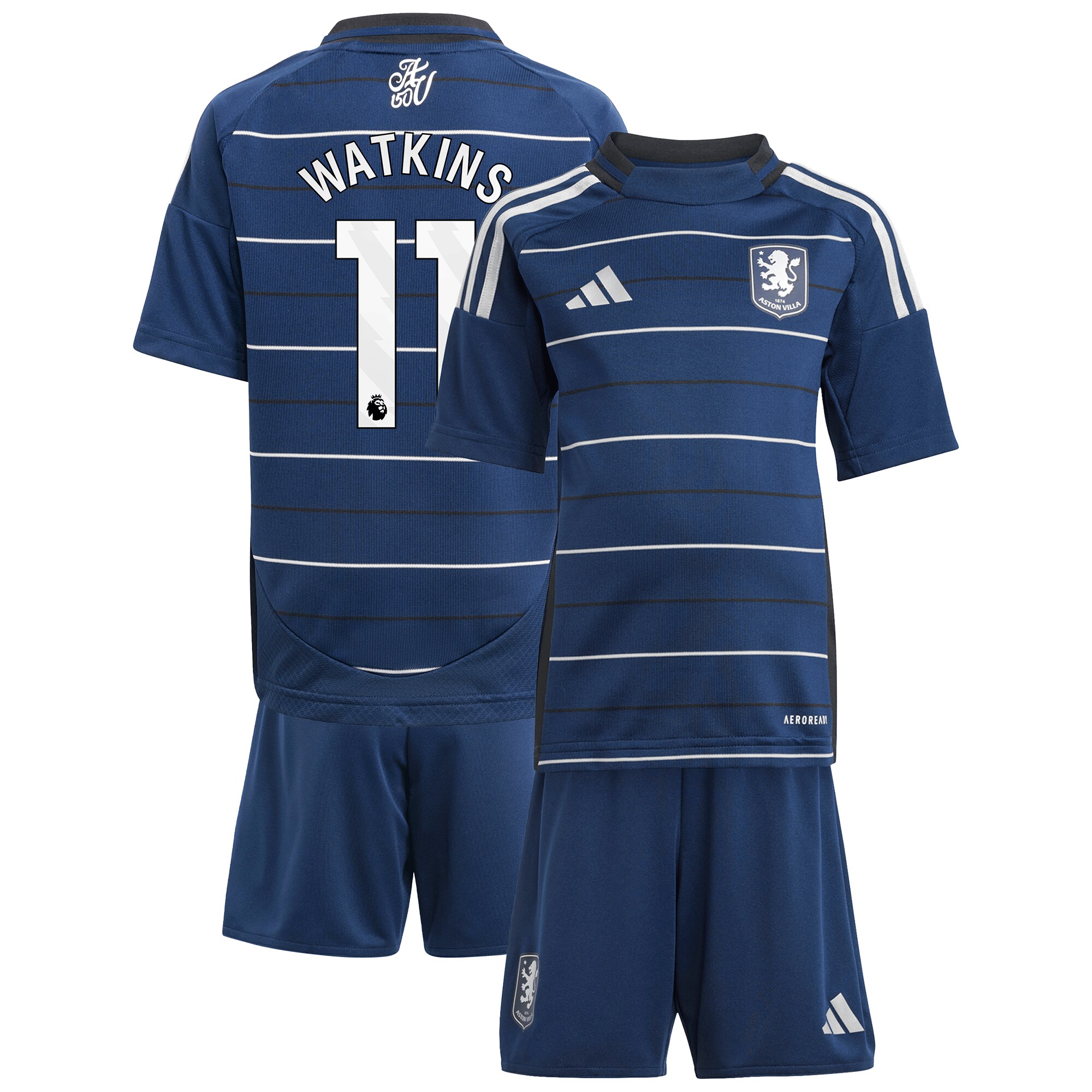 Aston Villa Jerseys - Official aston villa adidas third minikit 2024-25 with watkins 11 printing Collection for AVFC Fans