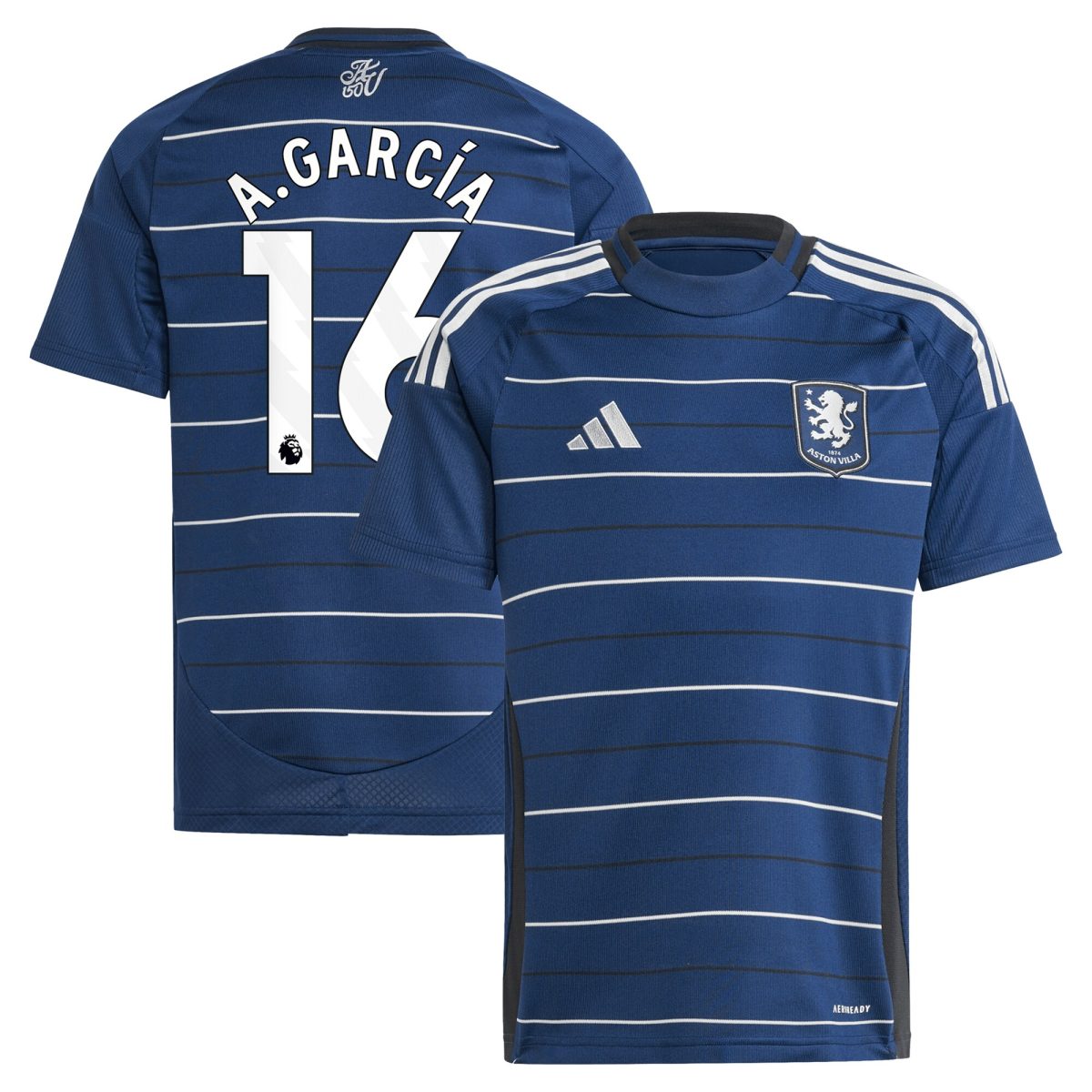 Aston Villa Jerseys - Official aston villa adidas third shirt 2024-25 – kids with a.garcía 16 printing Collection for AVFC Fans