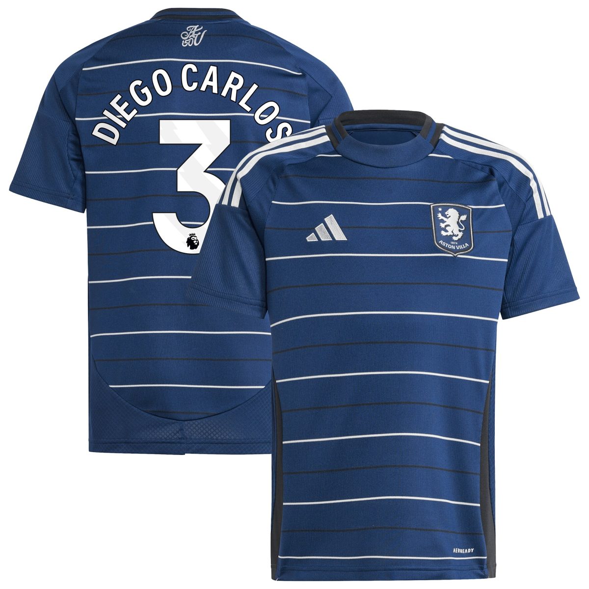 Aston Villa Jerseys - Official aston villa adidas third shirt 2024-25 – kids with diego carlos 3 printing Collection for AVFC Fans