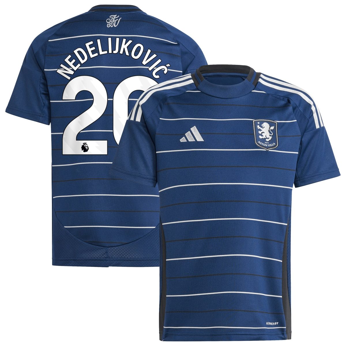 Aston Villa Jerseys - Official aston villa adidas third shirt 2024-25 – kids with nedeljković 20 printing Collection for AVFC Fans