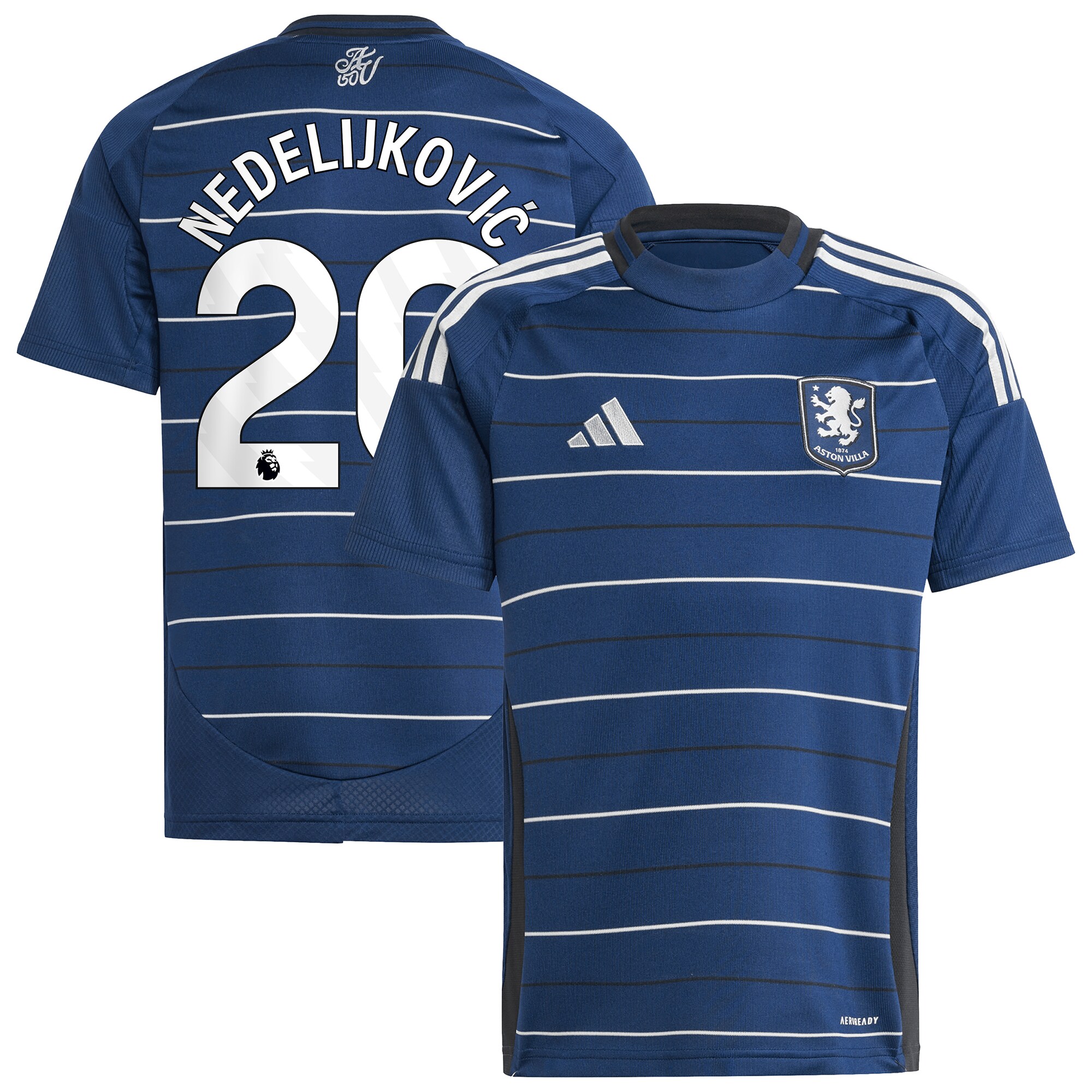Aston Villa Jerseys - Official aston villa adidas third shirt 2024-25 – kids with nedeljković 20 printing Collection for AVFC Fans