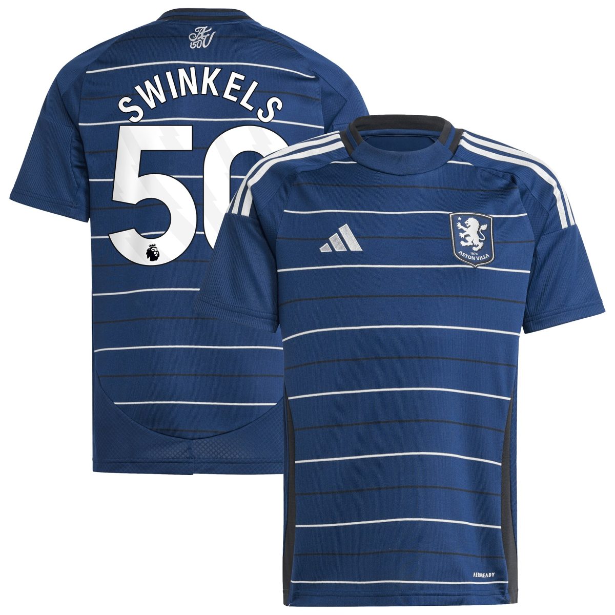 Aston Villa Jerseys - Official aston villa adidas third shirt 2024-25 – kids with swinkels 50 printing Collection for AVFC Fans