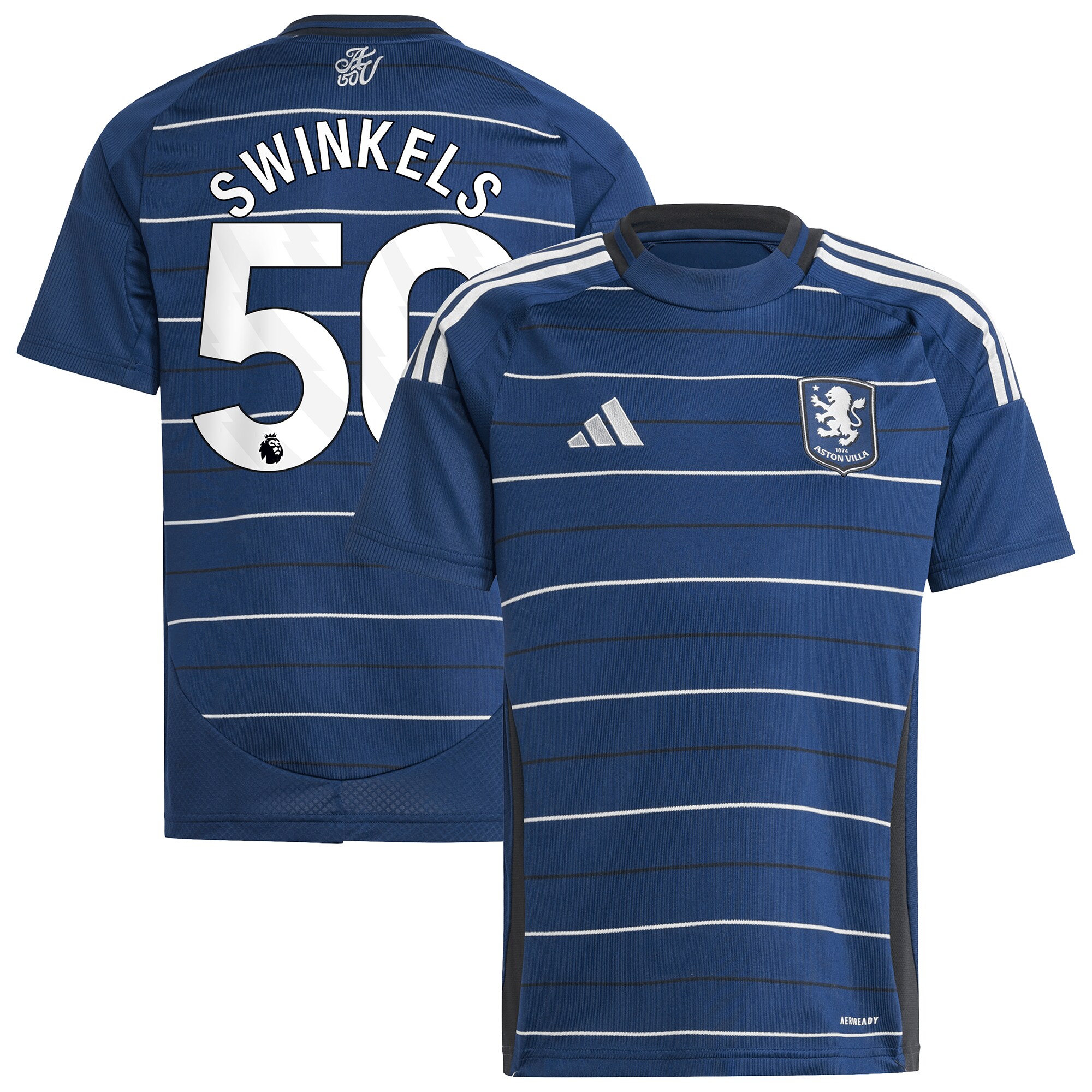 Aston Villa Jerseys - Official aston villa adidas third shirt 2024-25 – kids with swinkels 50 printing Collection for AVFC Fans