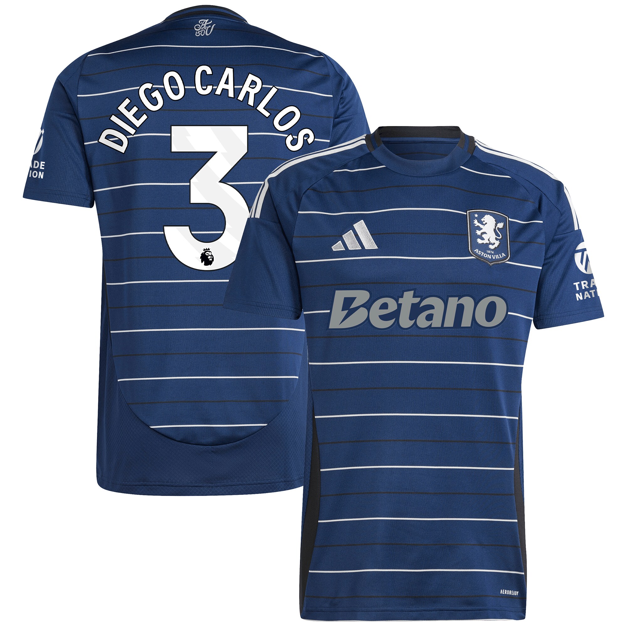 Aston Villa Jerseys - Official aston villa adidas third shirt 2024-25 with diego carlos 3 printing Collection for AVFC Fans
