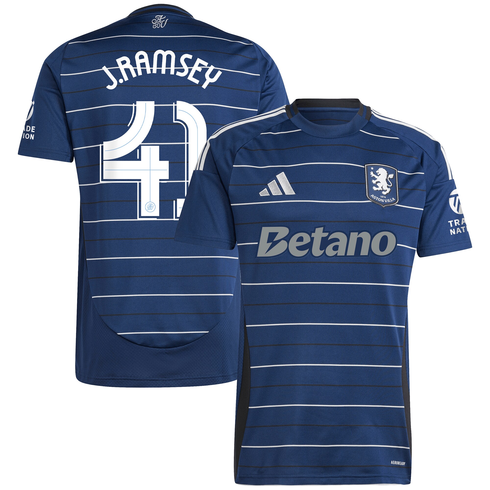 Aston Villa Jerseys - Official aston villa adidas third shirt 2024-25 with j. ramsey 41 cup printing Collection for AVFC Fans