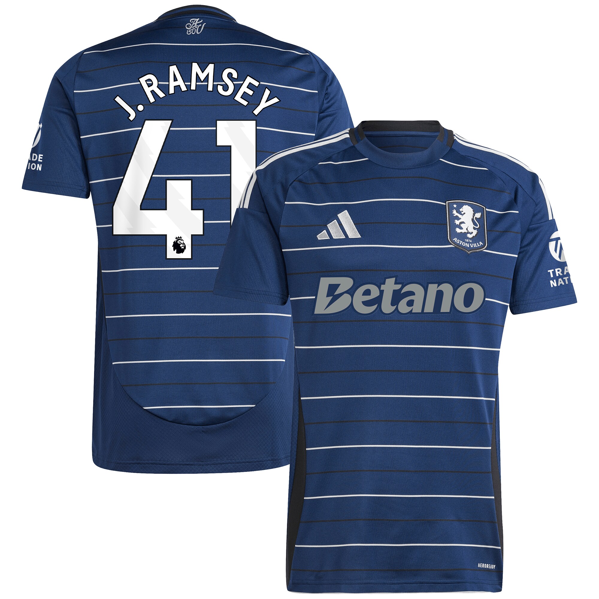 Aston Villa Jerseys - Official aston villa adidas third shirt 2024-25 with j. ramsey 41 printing Collection for AVFC Fans