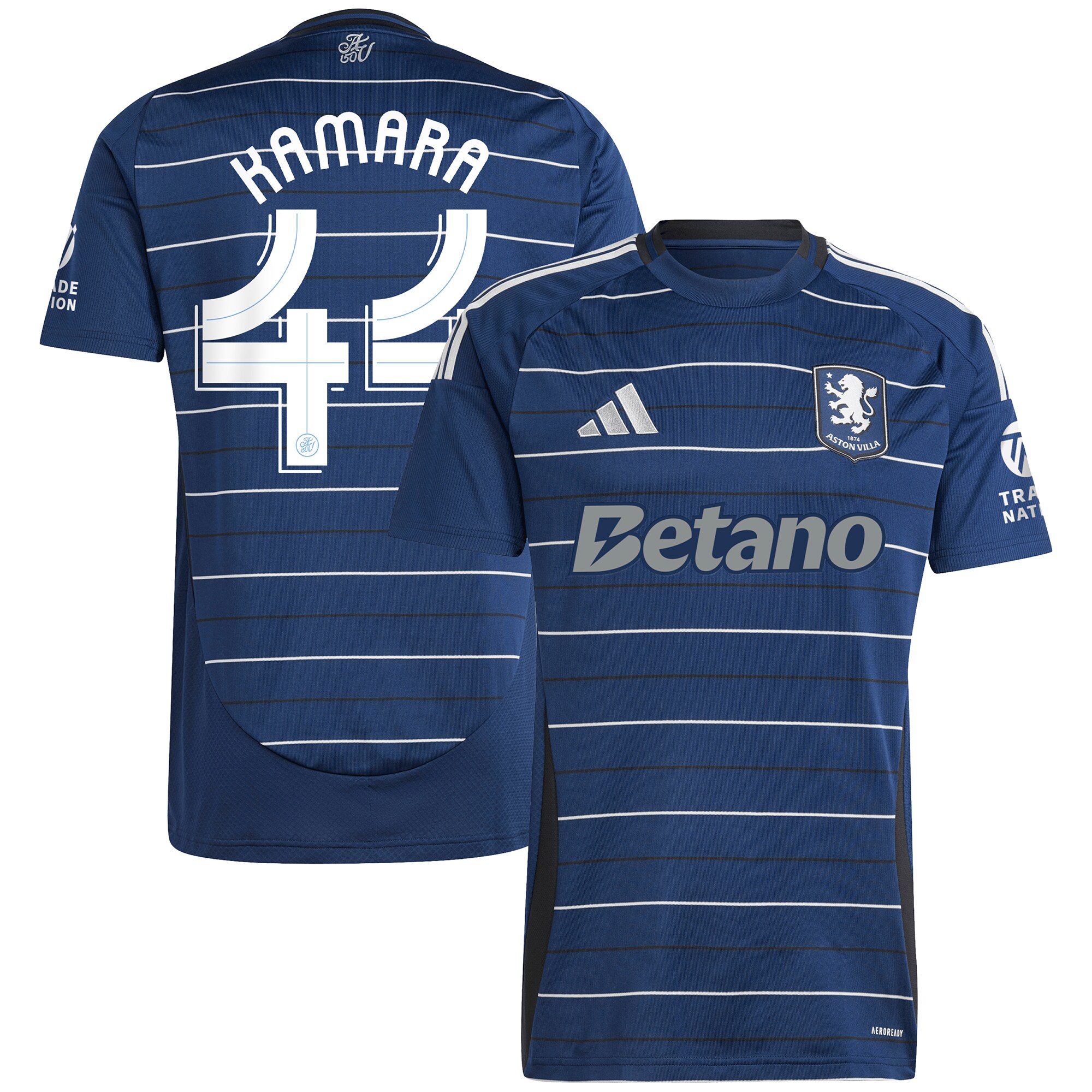 Aston Villa Jerseys - Official aston villa adidas third shirt 2024-25 with kamara 44 cup printing Collection for AVFC Fans