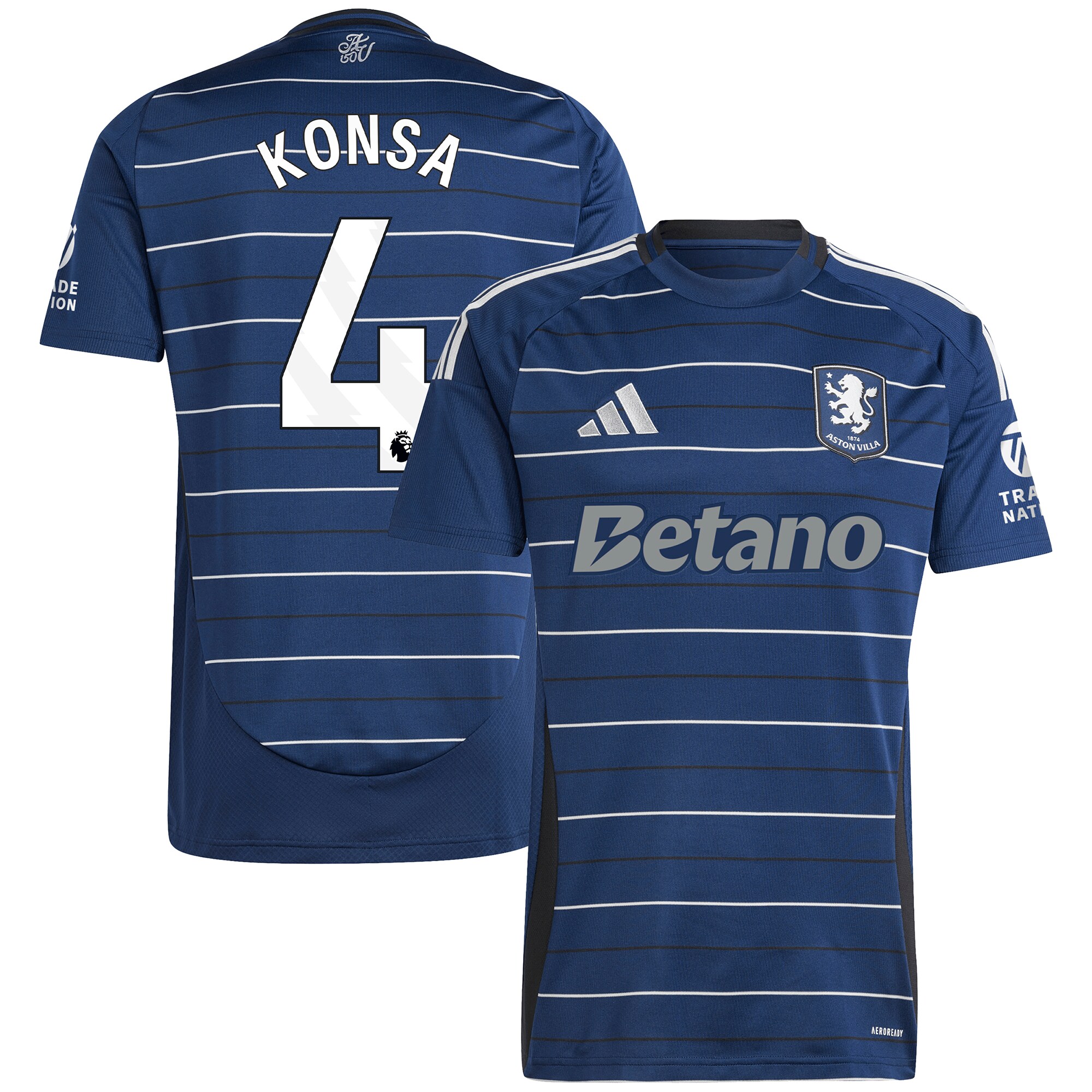 Aston Villa Jerseys - Official aston villa adidas third shirt 2024-25 with konsa 4 printing Collection for AVFC Fans