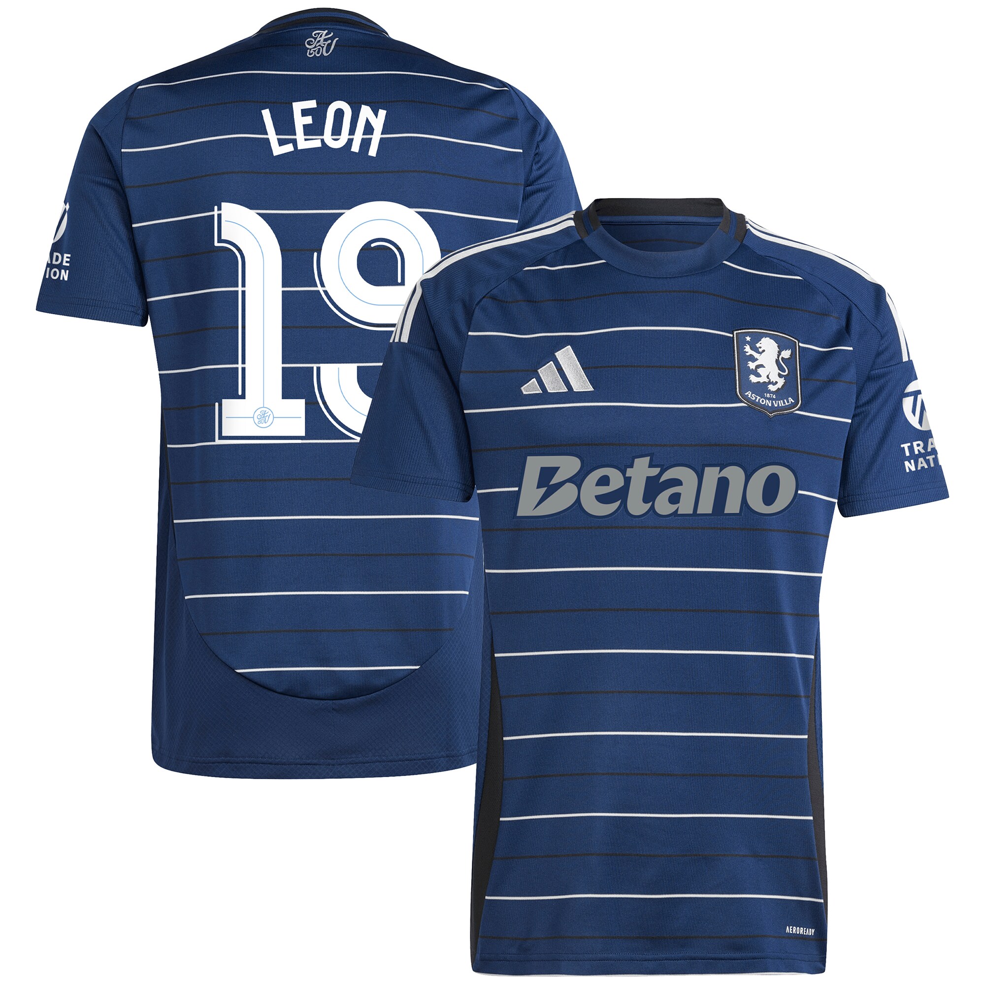 Aston Villa Jerseys - Official aston villa adidas third shirt 2024-25 with leon 19 cup printing Collection for AVFC Fans