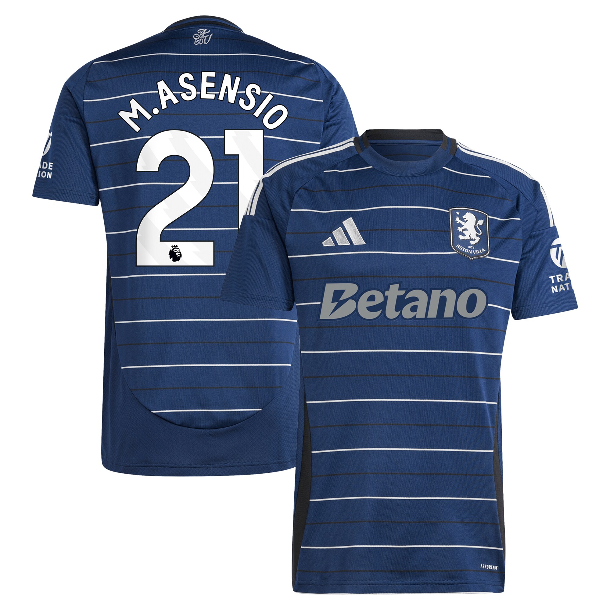 Aston Villa Jerseys - Official aston villa adidas third shirt 2024-25 with m.asensio 21 printing Collection for AVFC Fans