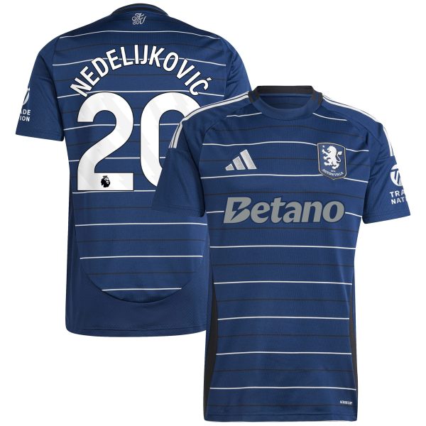 Aston Villa Jerseys - Official aston villa adidas third shirt 2024-25 with nedeljković 20 printing Collection for AVFC Fans