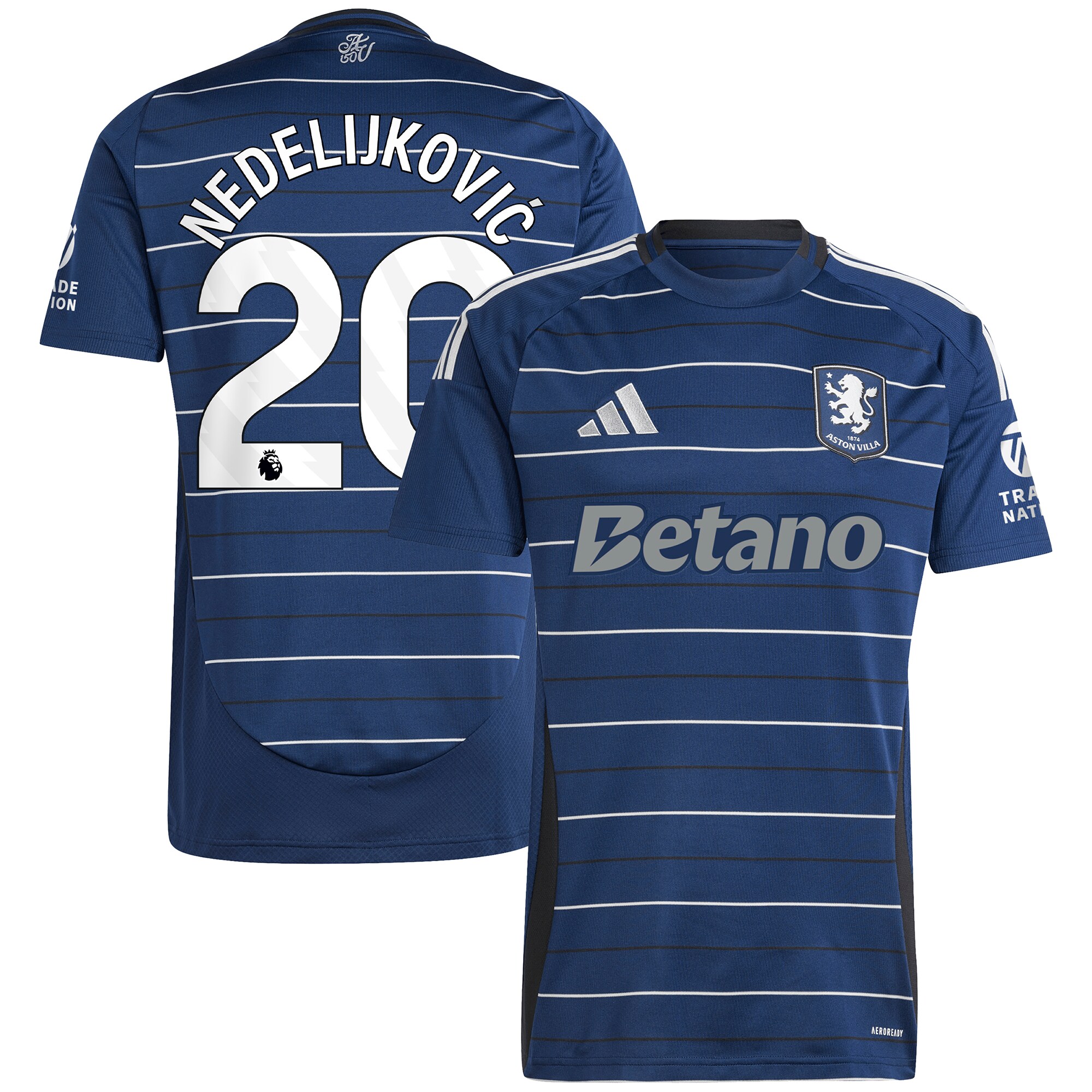 Aston Villa Jerseys - Official aston villa adidas third shirt 2024-25 with nedeljković 20 printing Collection for AVFC Fans