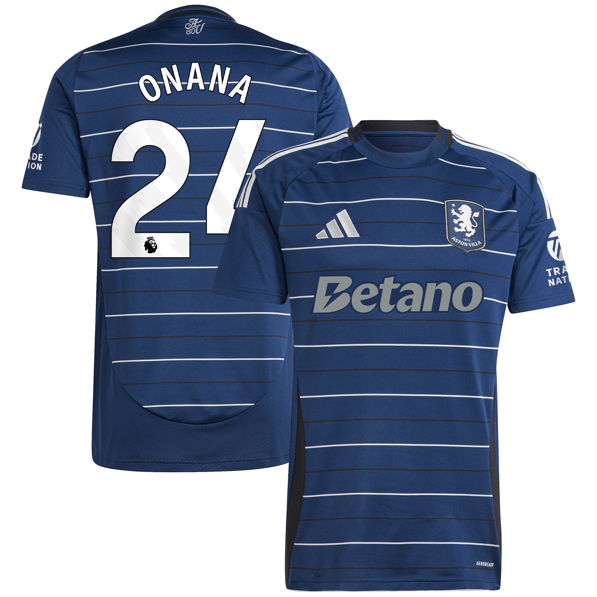 Aston Villa Jerseys - Official aston villa adidas third shirt 2024-25 with onana 24 printing Collection for AVFC Fans
