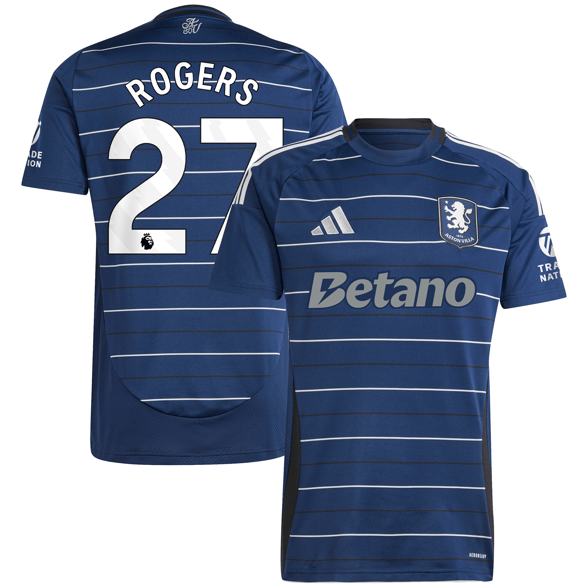 Aston Villa Jerseys - Official aston villa adidas third shirt 2024-25 with rogers 27 printing Collection for AVFC Fans