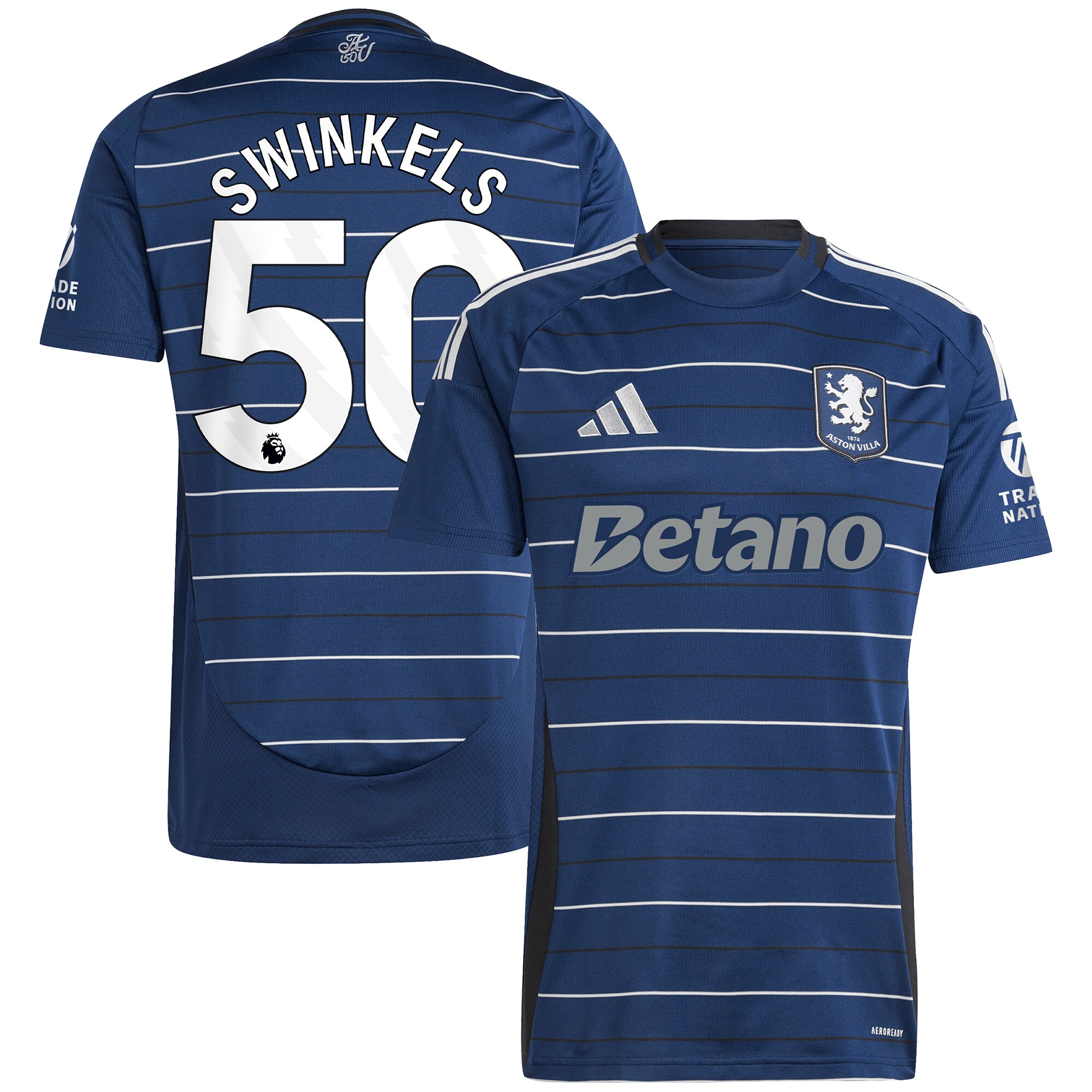 Aston Villa Jerseys - Official aston villa adidas third shirt 2024-25 with swinkels 50 printing Collection for AVFC Fans