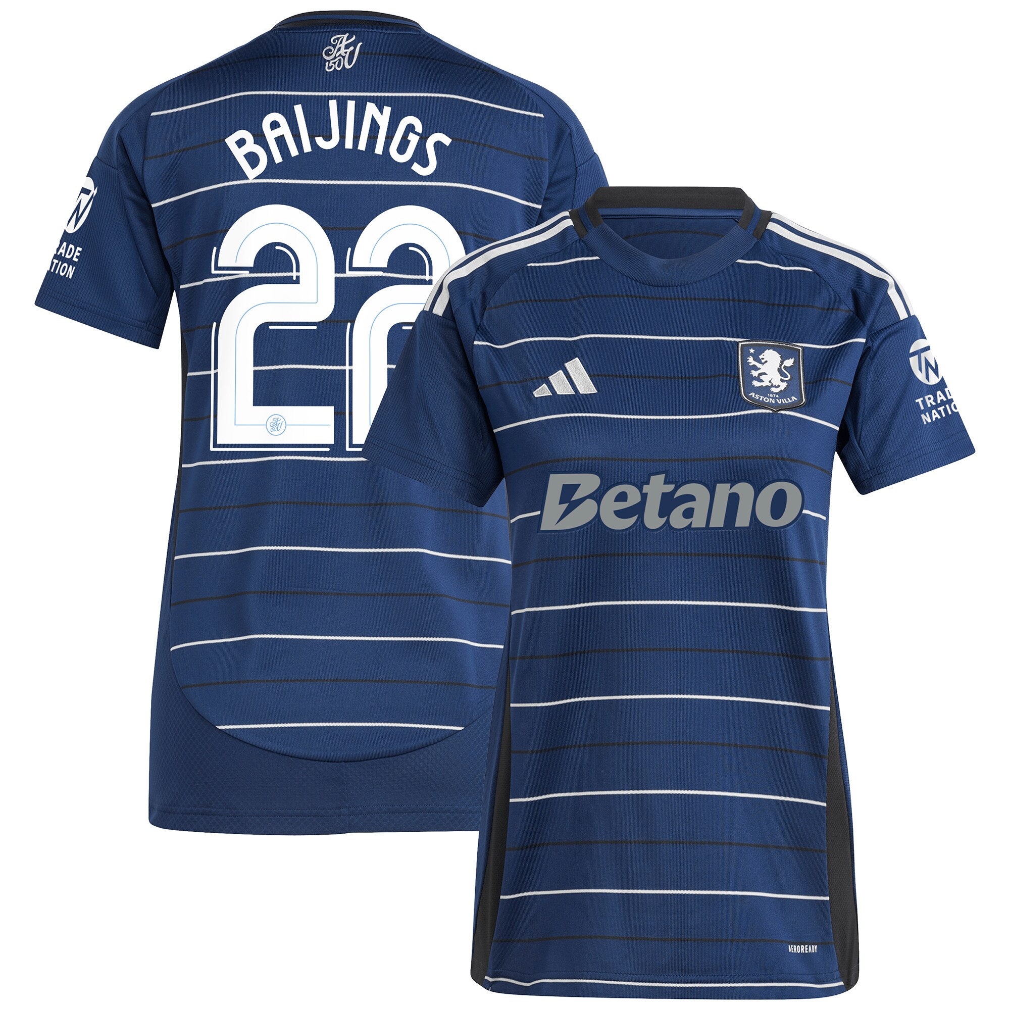 Aston Villa Jerseys - Official aston villa adidas third shirt 2024-25 – womens with baijings 22 cup printing Collection for AVFC Fans