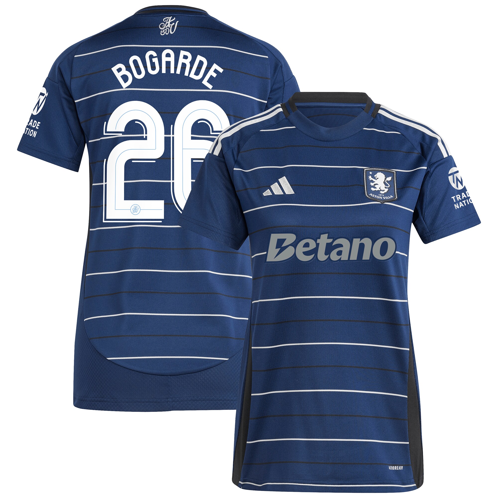 Aston Villa Jerseys - Official aston villa adidas third shirt 2024-25 – womens with bogarde 26 cup printing Collection for AVFC Fans