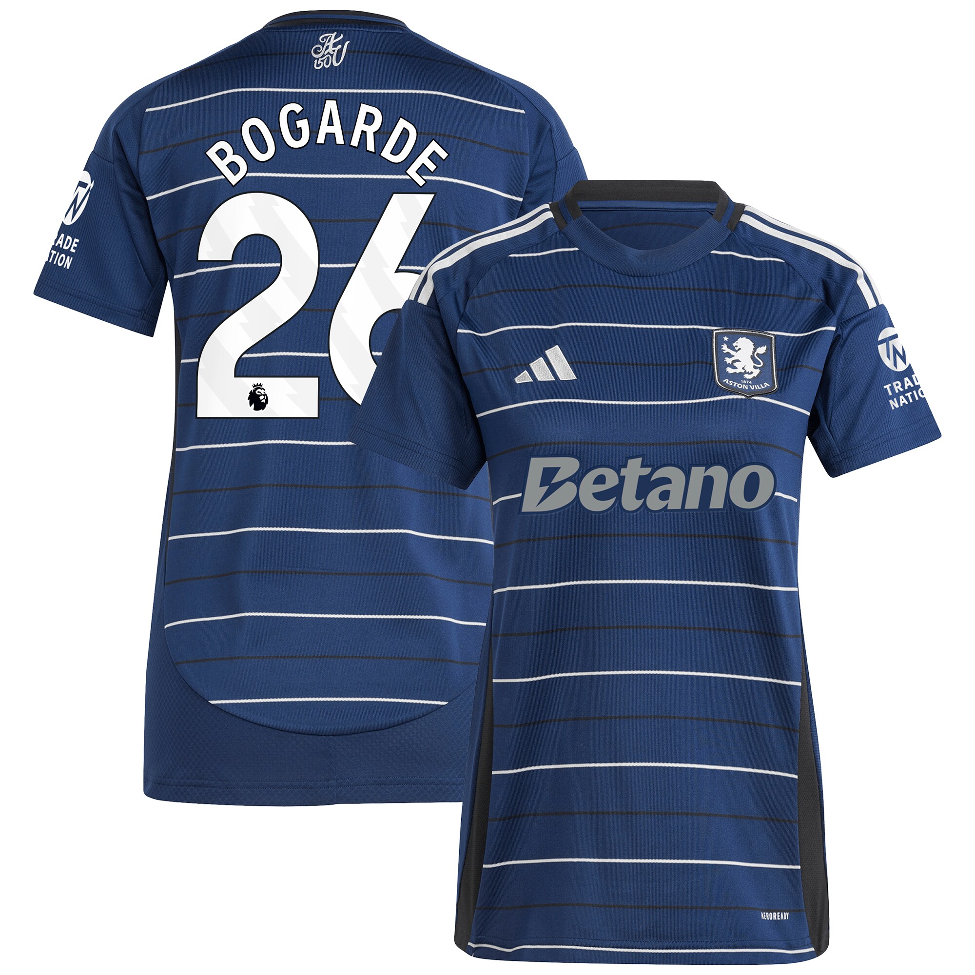 Aston Villa Jerseys - Official aston villa adidas third shirt 2024-25 – womens with bogarde 26 printing Collection for AVFC Fans