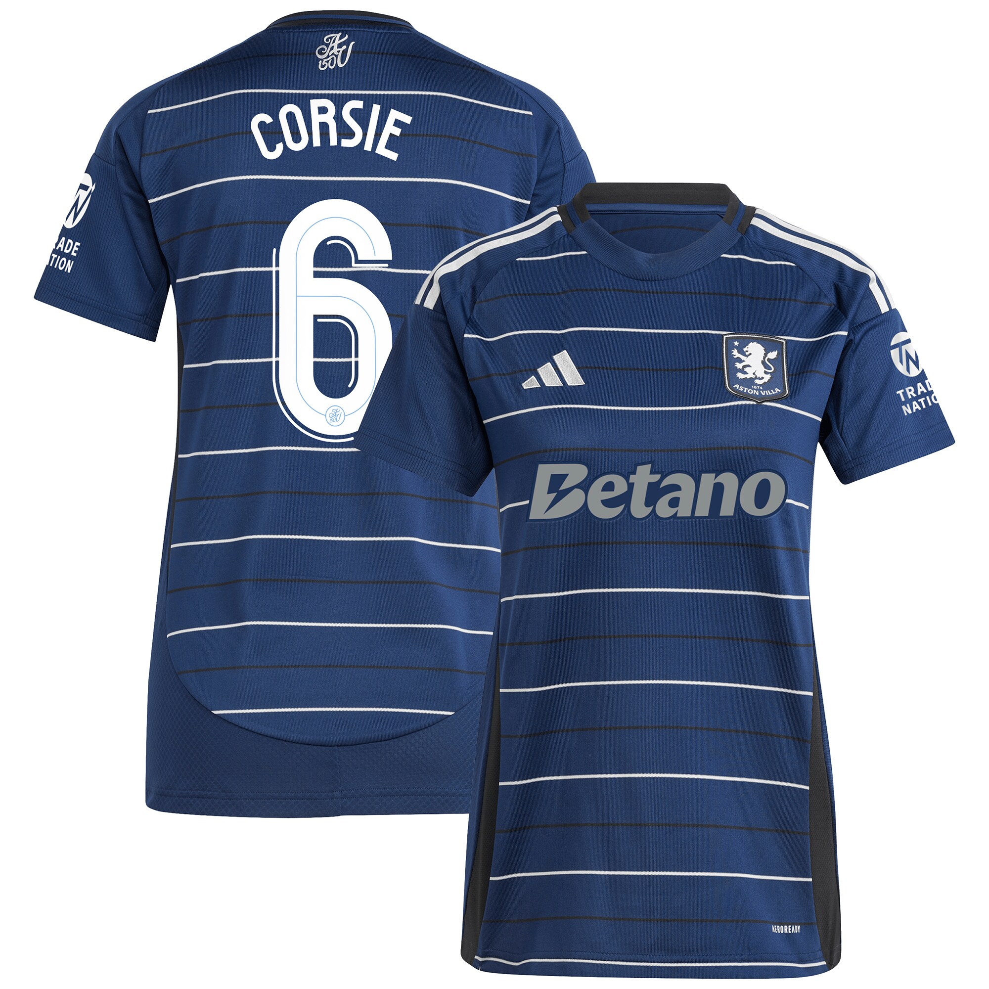 Aston Villa Jerseys - Official aston villa adidas third shirt 2024-25 – womens with corsie 6 cup printing Collection for AVFC Fans