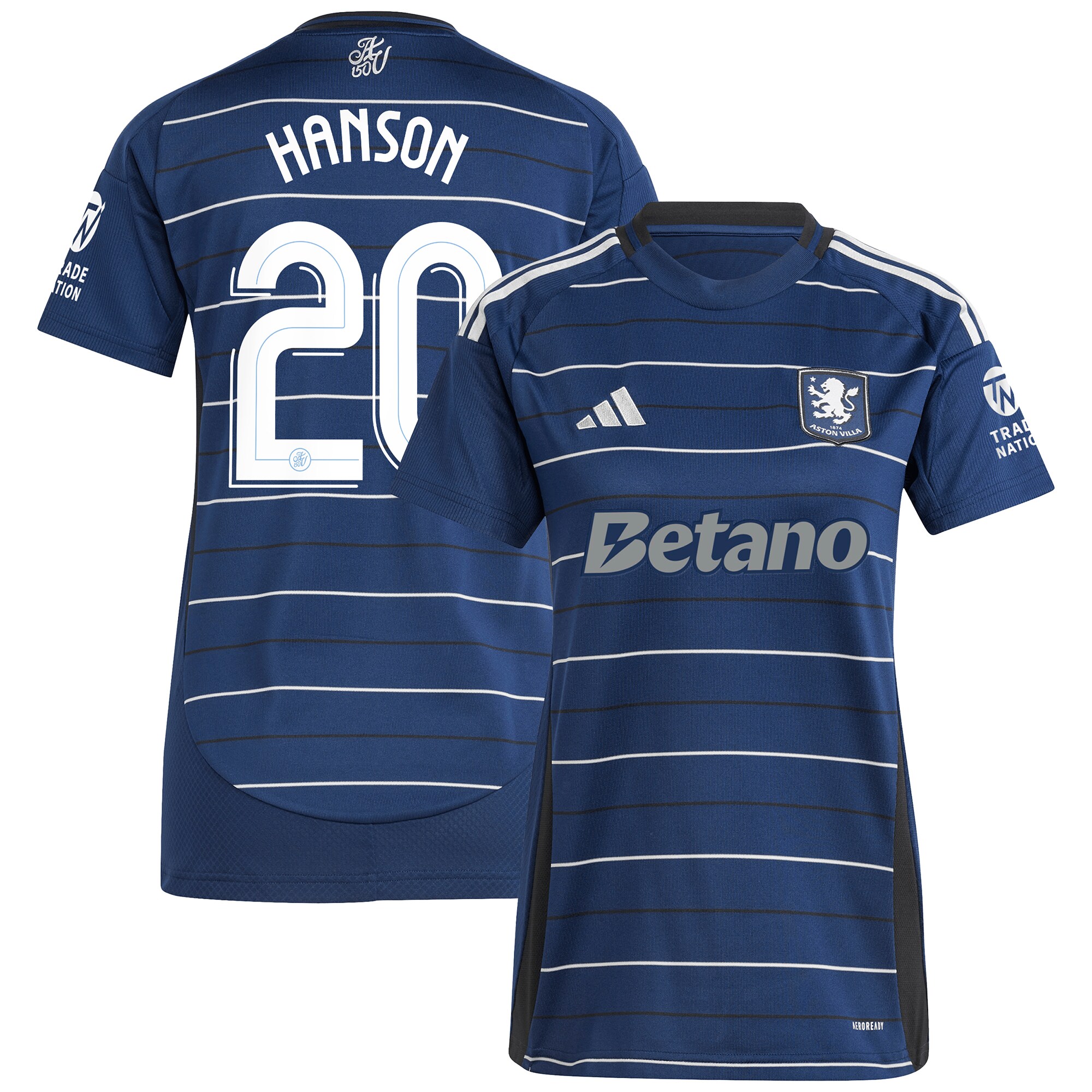 Aston Villa Jerseys - Official aston villa adidas third shirt 2024-25 – womens with hanson 20 cup printing Collection for AVFC Fans