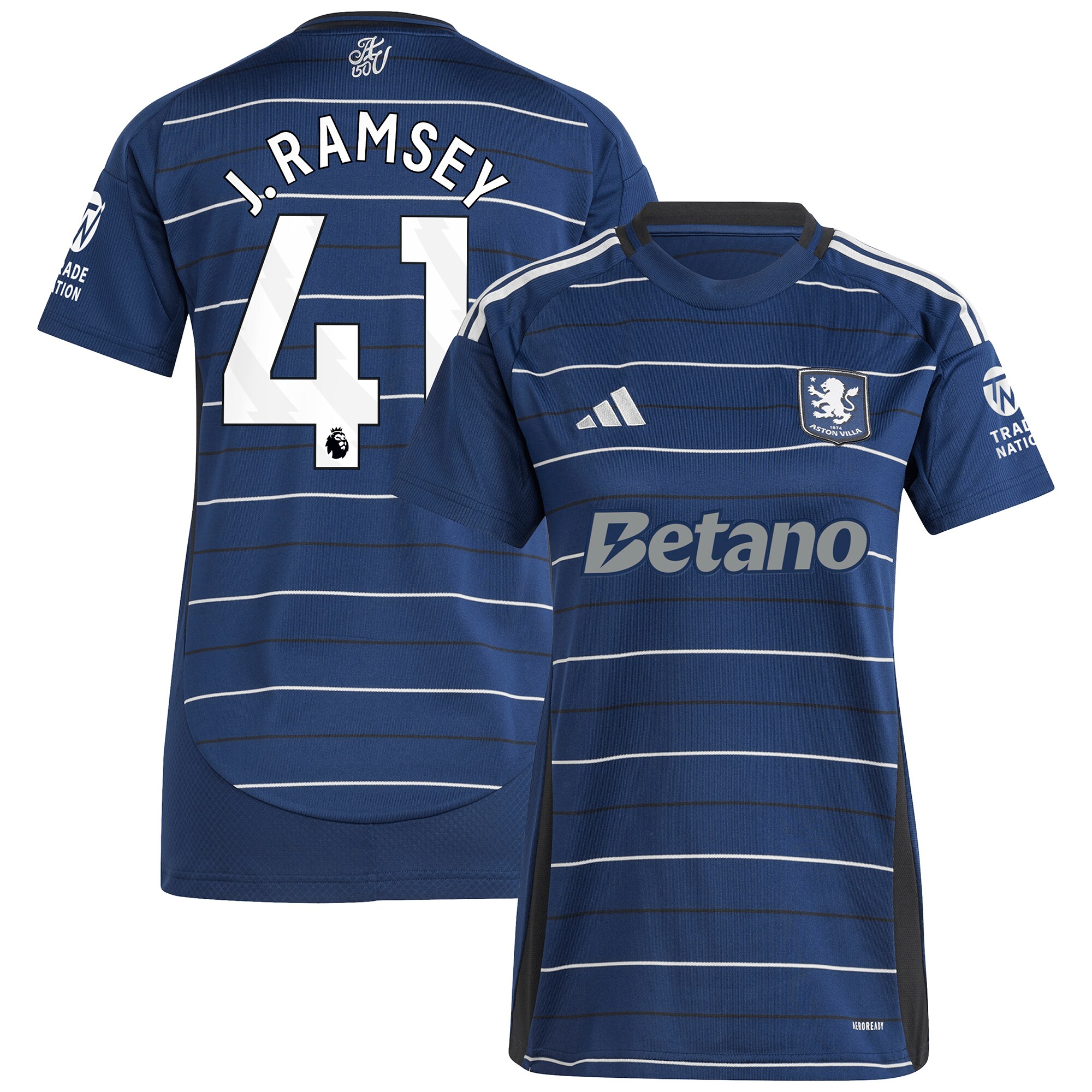 Aston Villa Jerseys - Official aston villa adidas third shirt 2024-25 – womens with j. ramsey 41 printing Collection for AVFC Fans