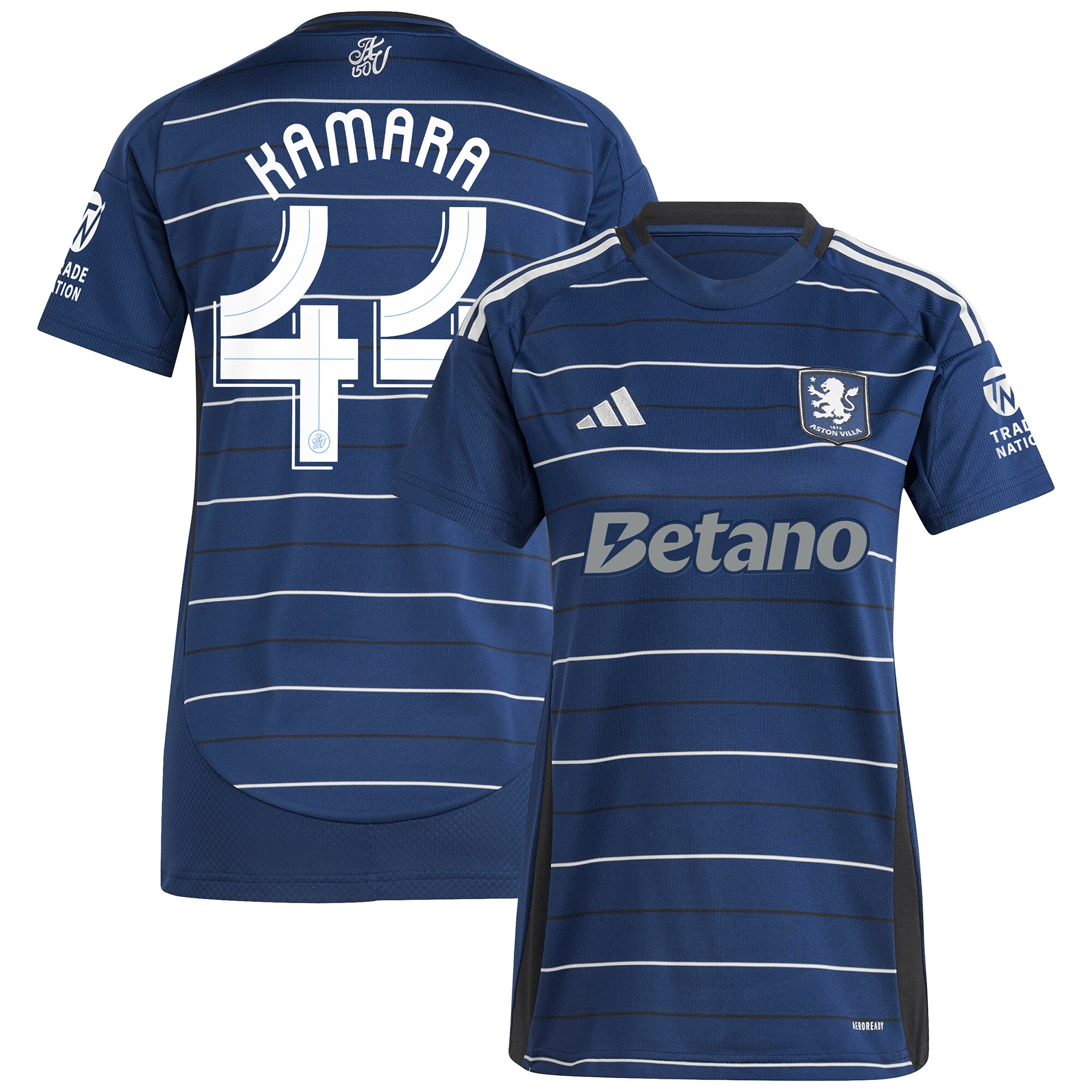 Aston Villa Jerseys - Official aston villa adidas third shirt 2024-25 – womens with kamara 44 cup printing Collection for AVFC Fans