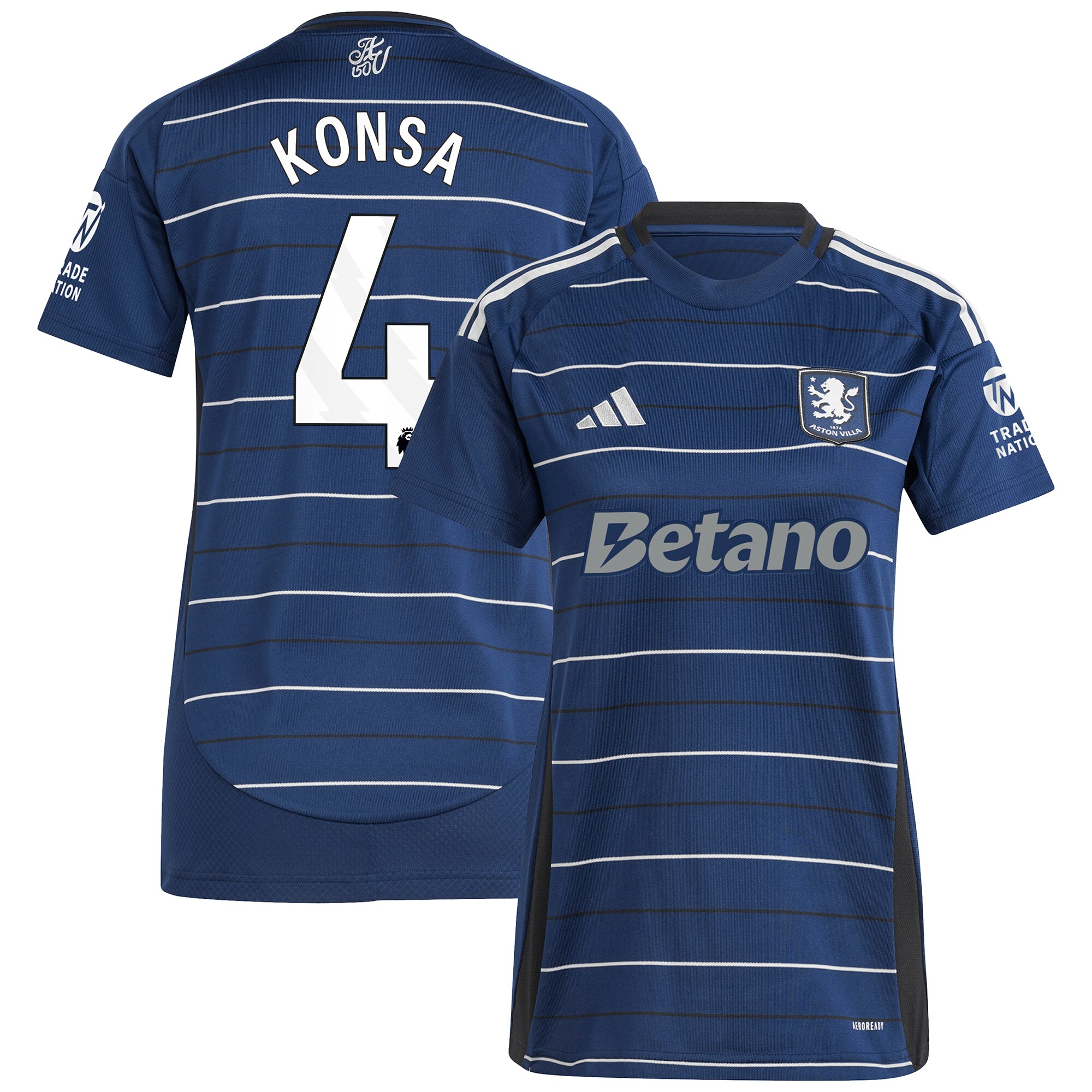 Aston Villa Jerseys - Official aston villa adidas third shirt 2024-25 – womens with konsa 4 printing Collection for AVFC Fans