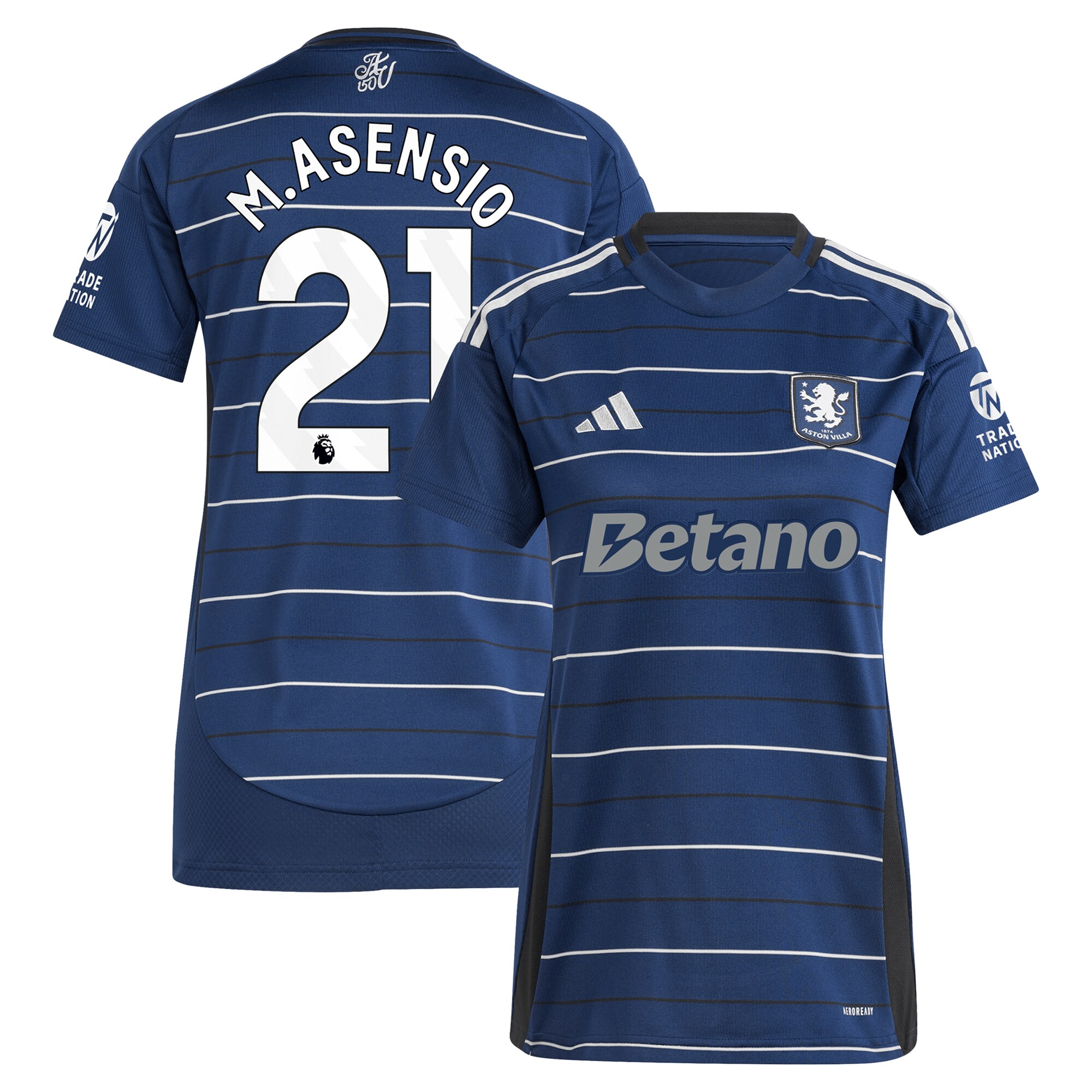 Aston Villa Jerseys - Official aston villa adidas third shirt 2024-25 – womens with m.asensio 21 printing Collection for AVFC Fans