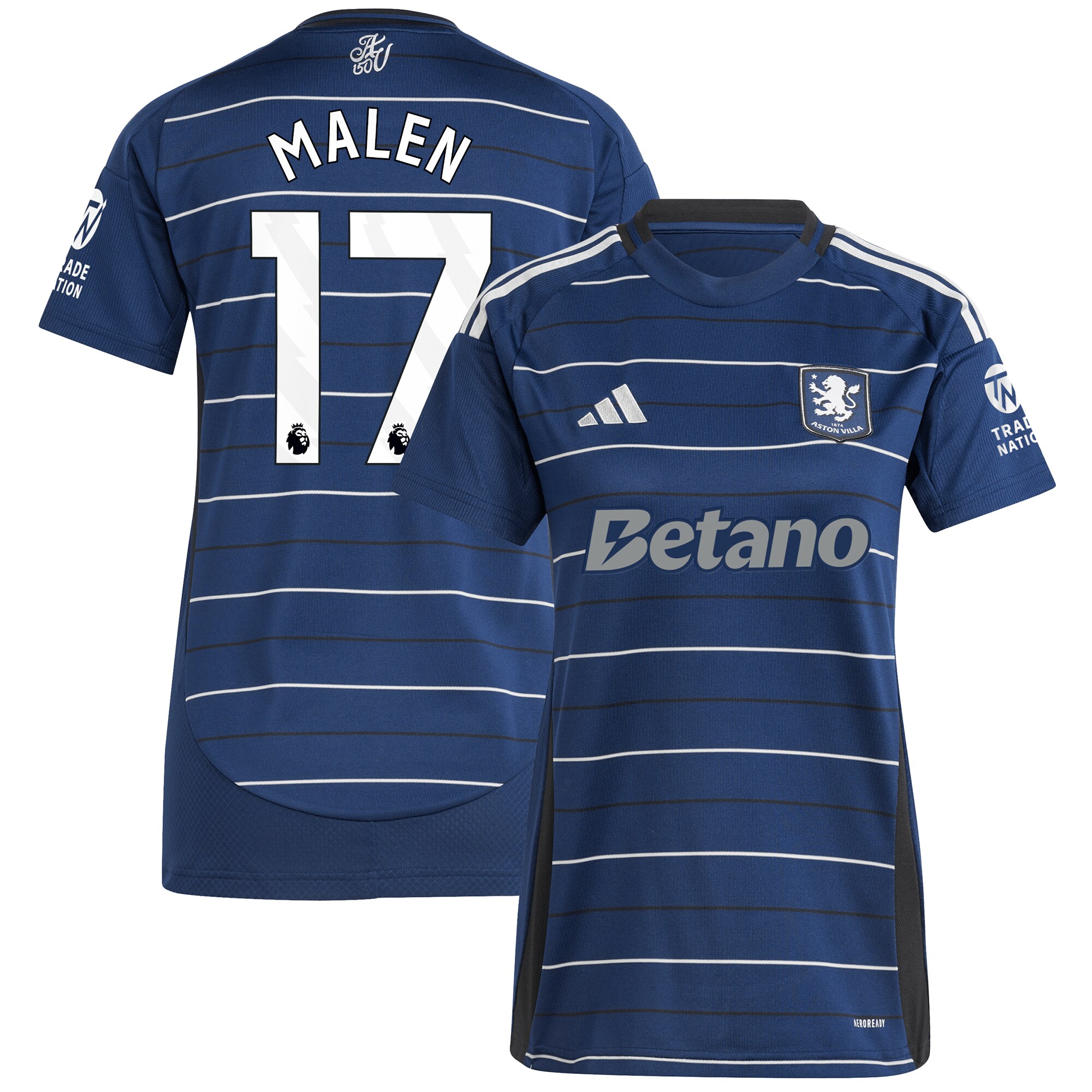 Aston Villa Jerseys - Official aston villa adidas third shirt 2024-25 – womens with malen 17 printing Collection for AVFC Fans
