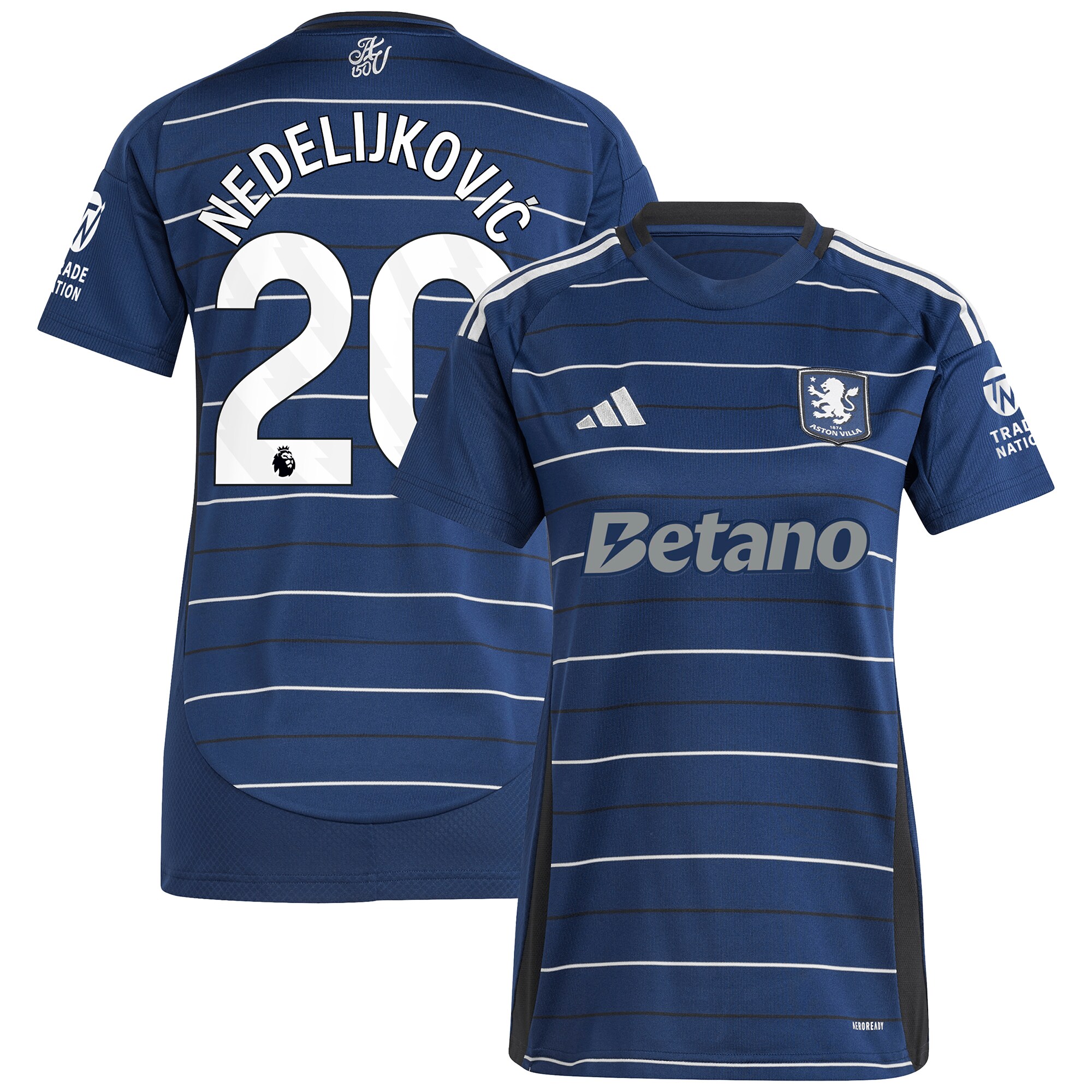 Aston Villa Jerseys - Official aston villa adidas third shirt 2024-25 – womens with nedeljković 20 printing Collection for AVFC Fans